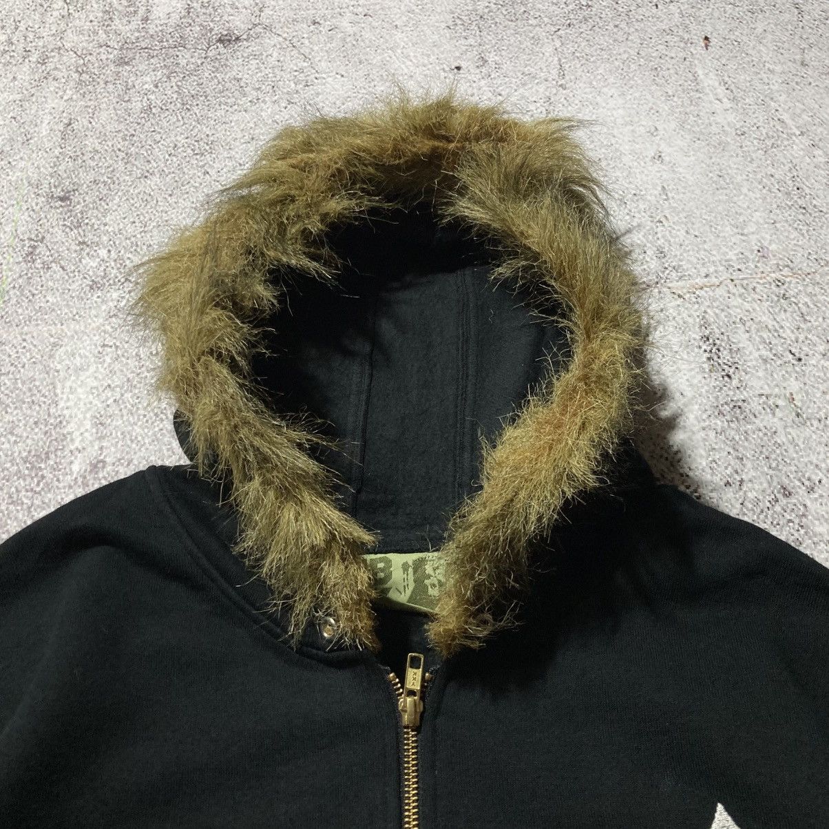 Japanese Brand 2000s Natural Born Stars Logo Fur Ziphoodie Black Punk Lgb Size US XL / EU 56 / 4 - 6 Thumbnail