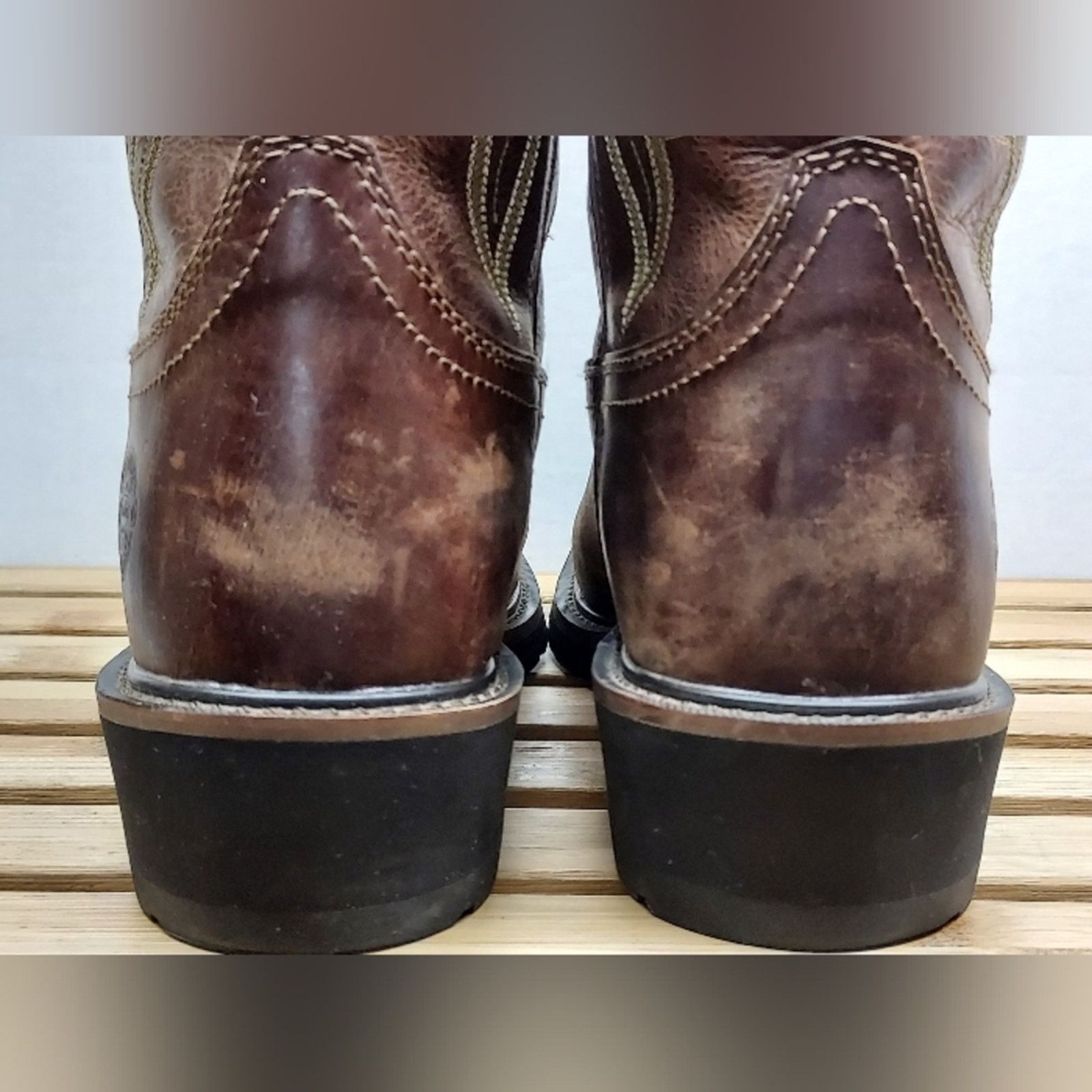 Justin Boots Justin Mens Dark Brown Classic Western Leather Boots Size 9D Size US 9 / EU 42 - 7 Thumbnail