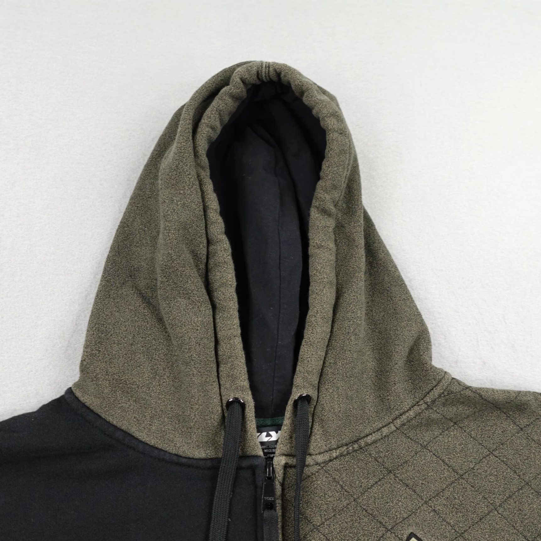 Fly Racing Hoodie Mens Large Black Green Camo Full Zip Sweatshirt Motocross BMX