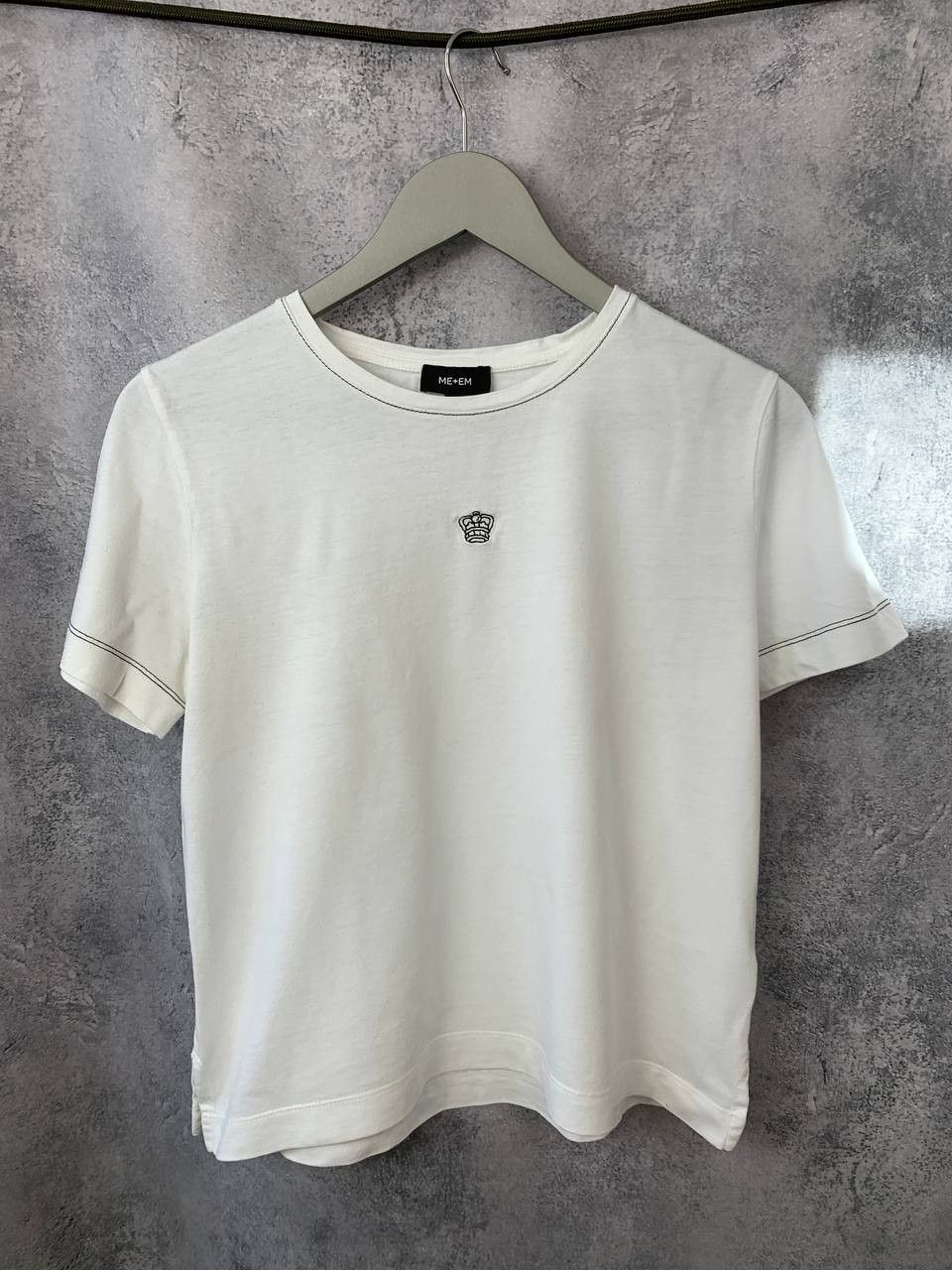 Designer ME+EM Blouse T-Shirt Cotton Modal Logo White size 12 Size XL / US 12-14 / IT 48-50 - 2 Thumbnail