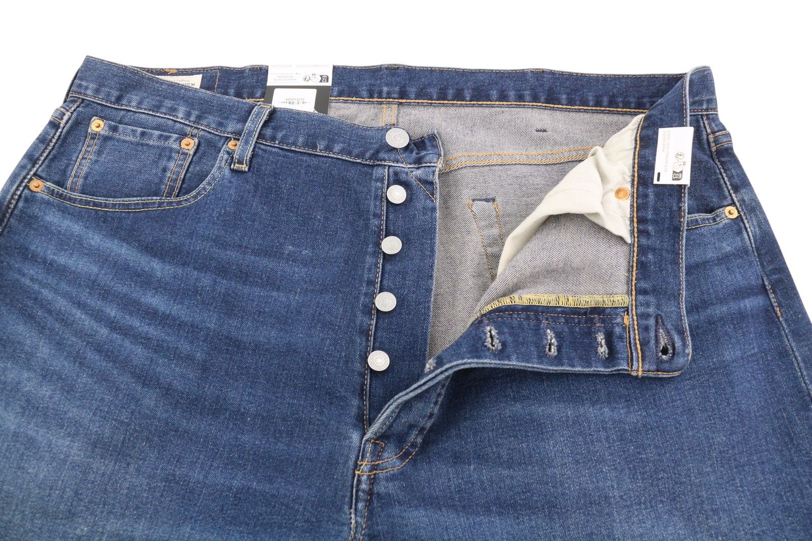 Levi's 501 W38/L32 Straight Stretch Big E Blue Jeans 87066 Size US 38 / EU 54 - 6 Thumbnail