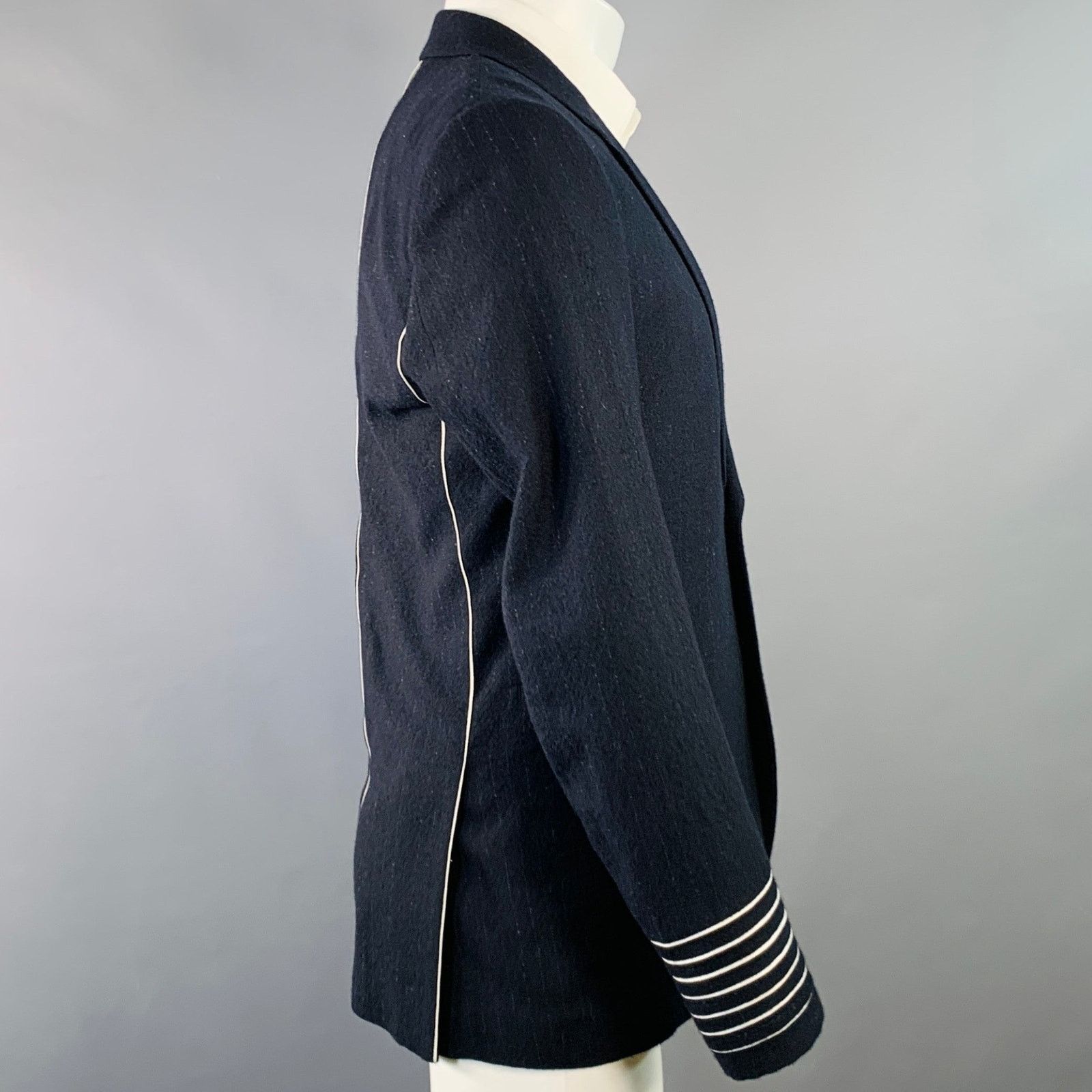 Paul Smith PAUL SMITH Navy Wool Single Button Notch Lapel Sport Coat Size 38R - 3 Thumbnail
