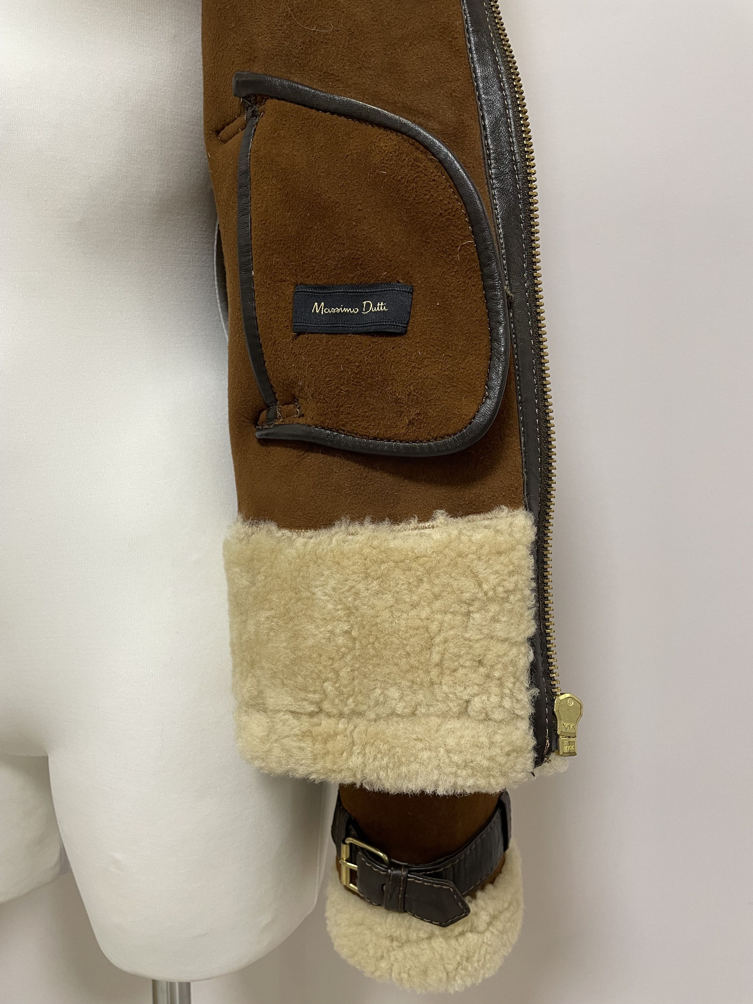 Massimo Dutti MASSIMO DUTTI Aviator Fur Shearling Bomber Jacket Sheepskin Size M / US 6-8 / IT 42-44 - 15 Thumbnail