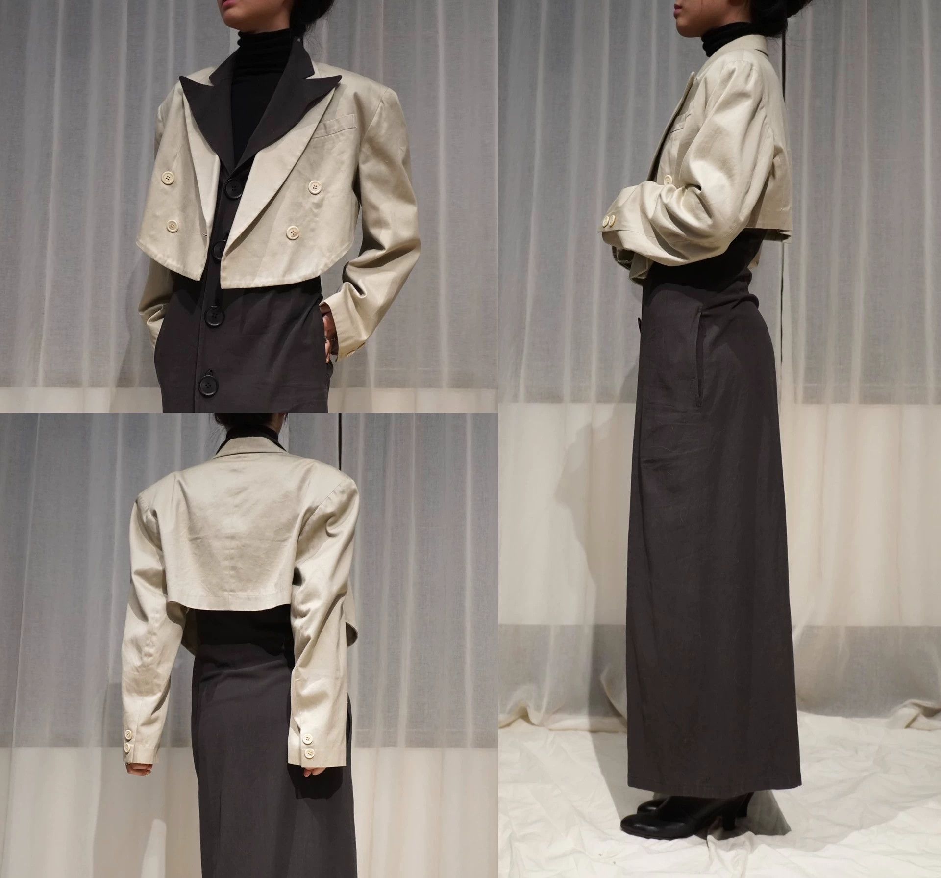 Yohji Yamamoto YOHJI YAMAMOTO 1991 Eggshell Gray Oversized Short Jacket Size ONE SIZE - 9 Thumbnail