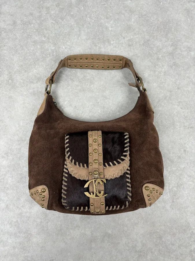 Just Cavalli AW2008 Cavalli Brown Suede Leather Handle Bag Size ONE SIZE - 1 Thumbnail