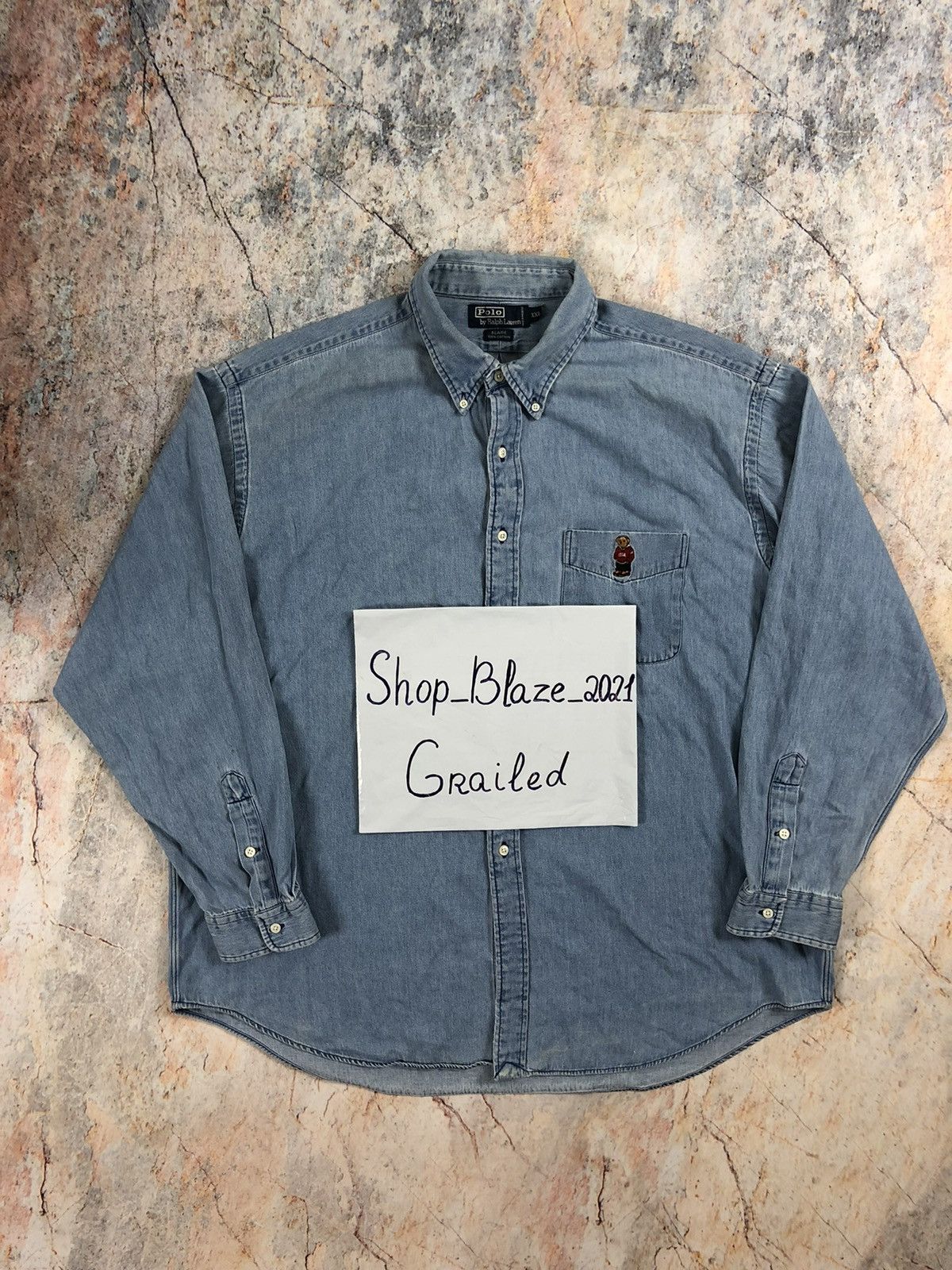 Polo Ralph Lauren × Vintage Polo Ralph Lauren vintage bear denim shirt Size US XXL / EU 58 / 5 - 2 Thumbnail