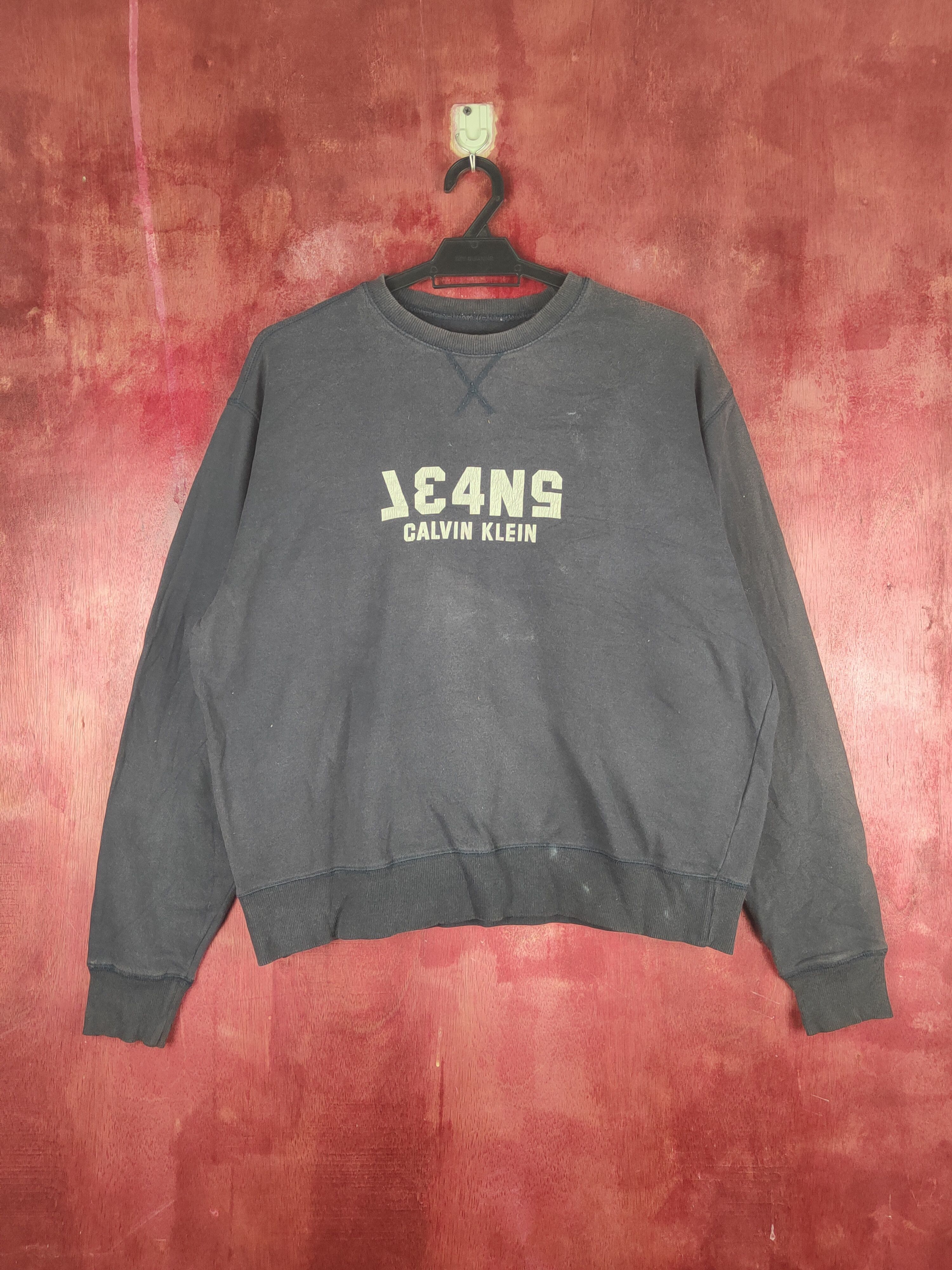 Calvin Klein × Japanese Brand × Vintage Calvin Klein Dark Blue Faded Sweatshirts #S1884 Size US M / EU 48-50 / 2 - 1 Thumbnail