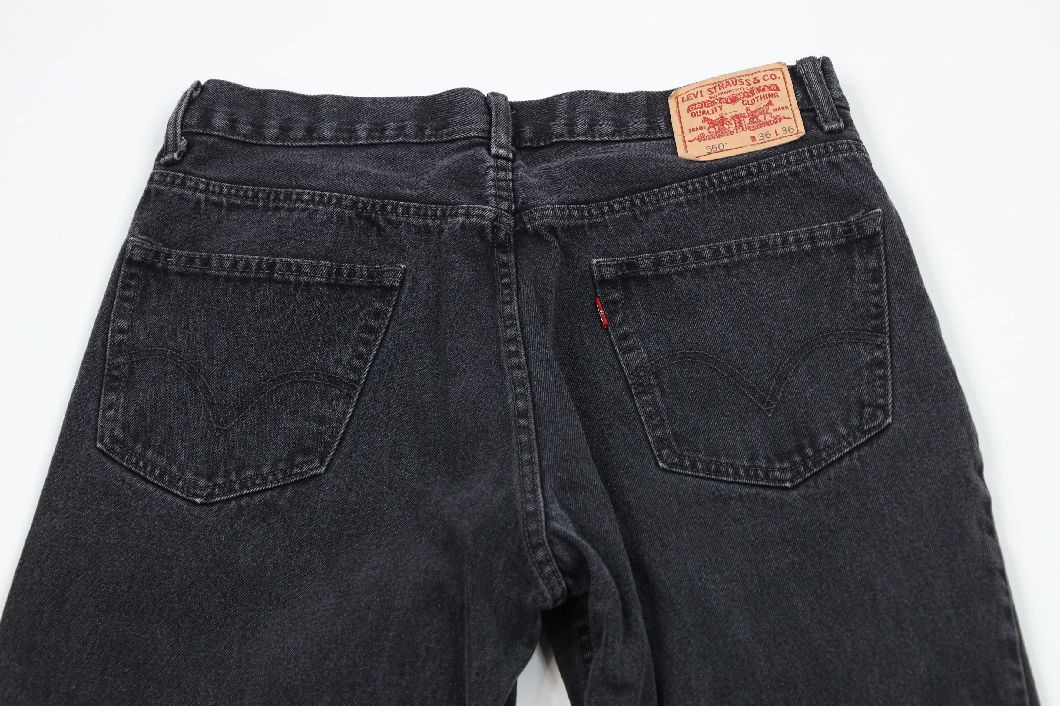 Levi's × Vintage Vintage Y2K Levis 550 Relaxed Fit Denim Jeans Black Cotton Size US 36 / EU 52 - 10 Thumbnail