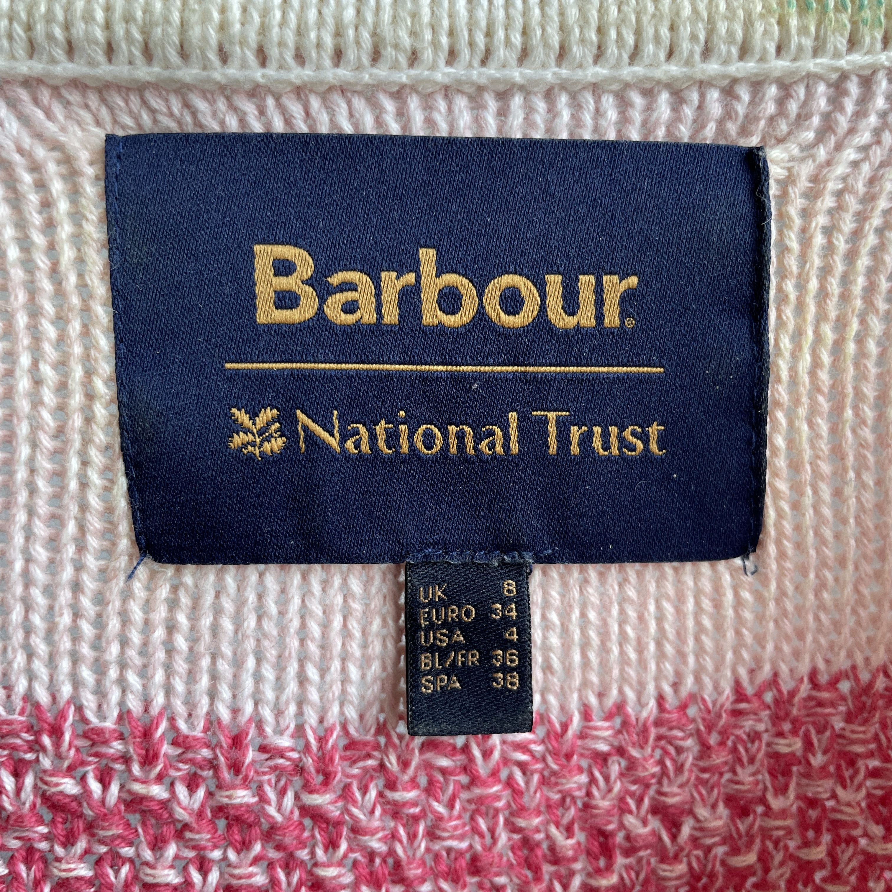 Barbour Barbour National Trust Womens Foxglove Knit Striped Sweater Size S / US 4 / IT 40 - 6 Thumbnail
