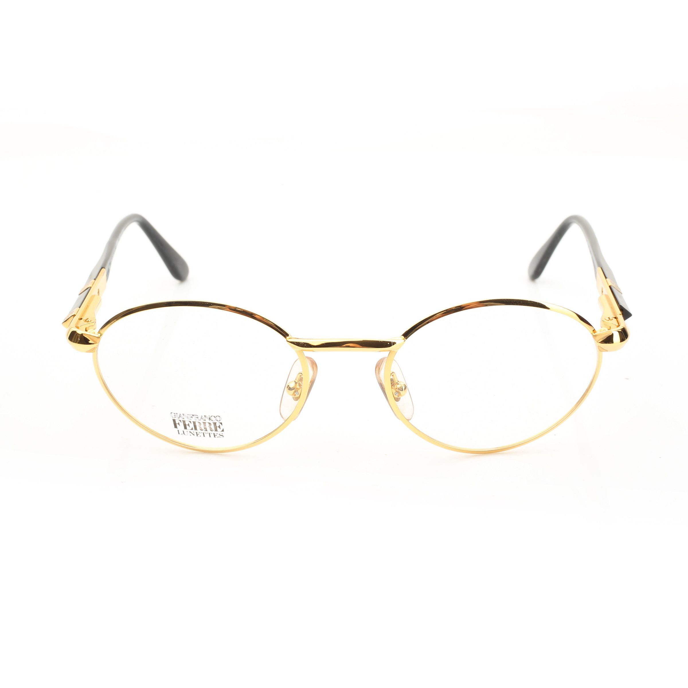 image of Archival Clothing x Gianfranco Ferre '90S Gold & Black Pyramidal Glasses, Men's