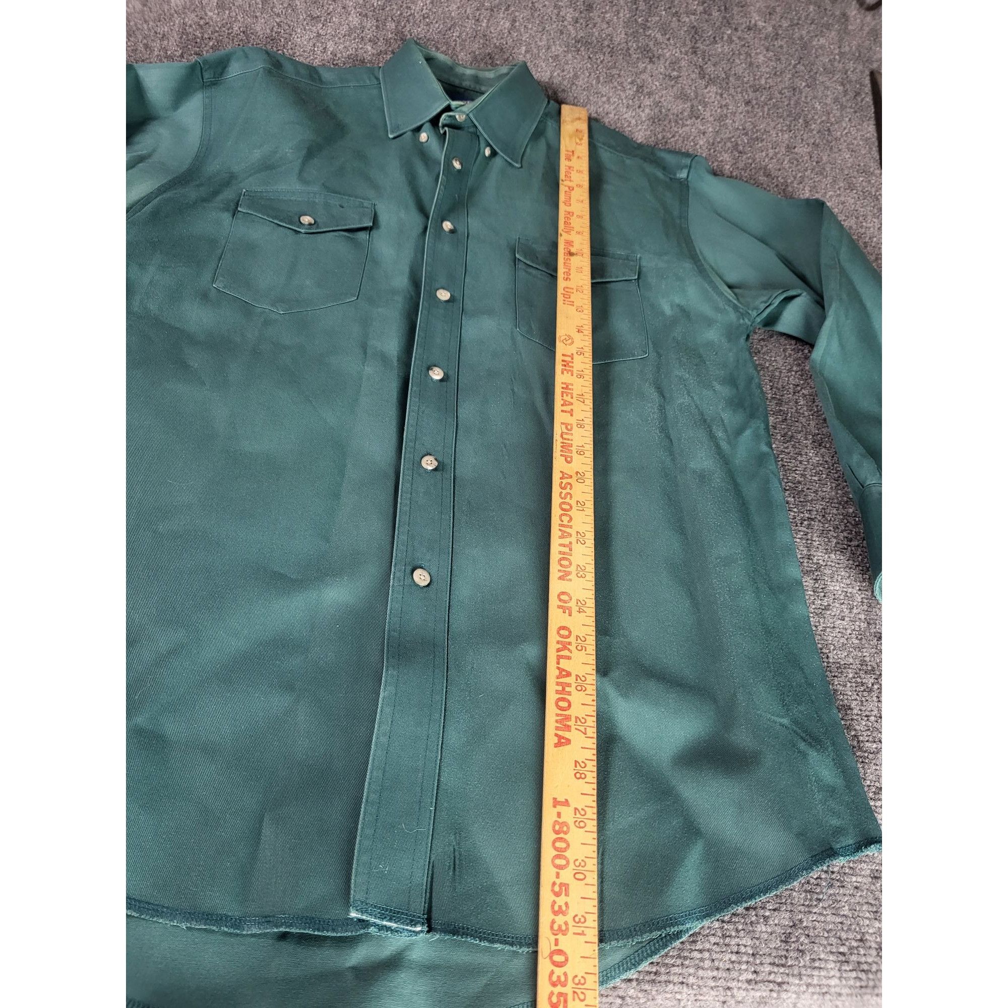 Wrangler Wrangler Button Up Shirt Men Sz L Green Long Sleeve Cowboy W Size US L / EU 52-54 / 3 - 3 Thumbnail