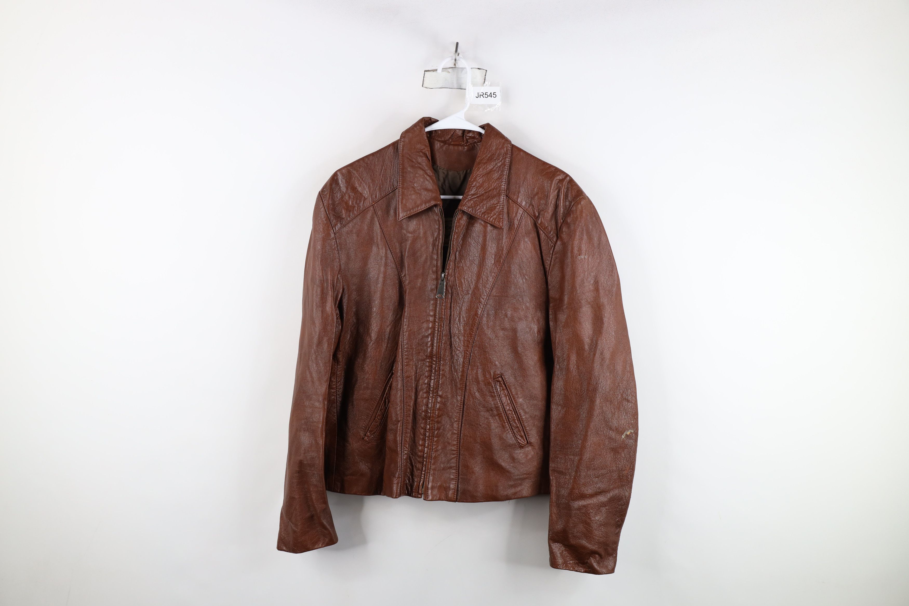 Vintage Vintage 60s 70s Streetwear Leather Full Zip Jacket Brown Size US XXL / EU 58 / 5 - 1 Thumbnail