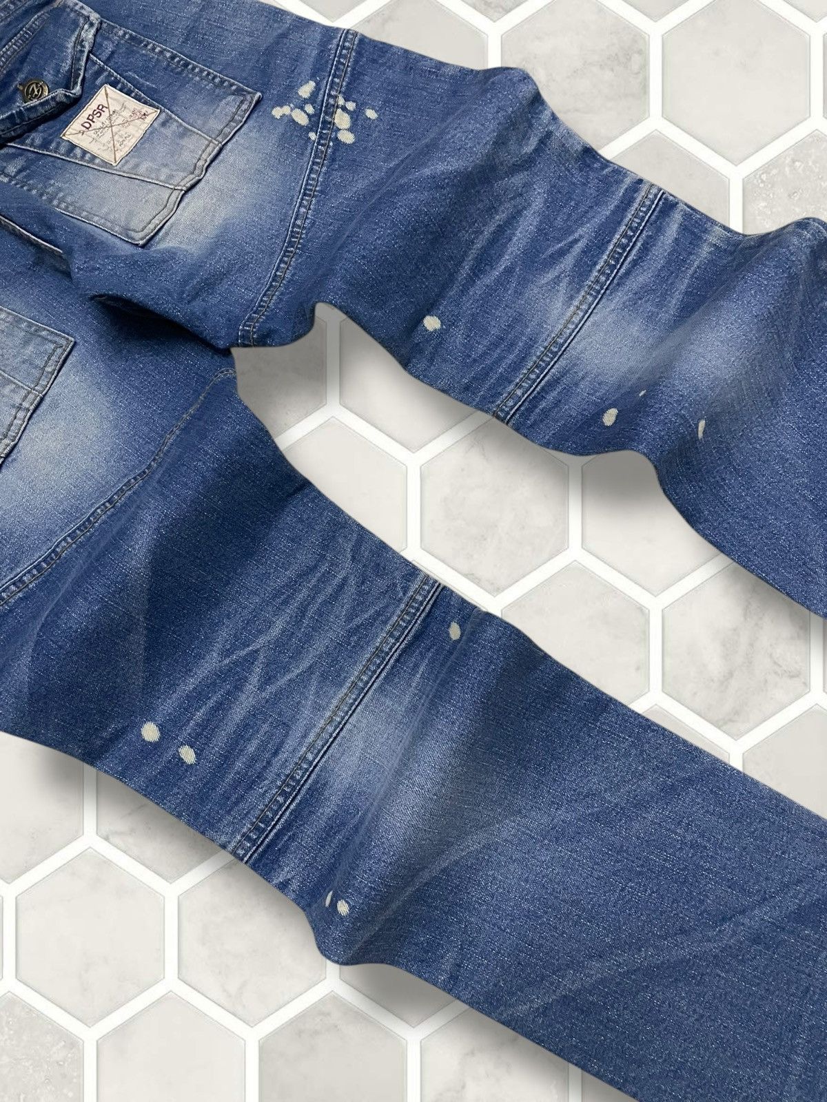 Blue Blue Japan Vintage Japan Designer DPSR Premium Splash Distressed Denim Size US 32 / EU 48 - 15 Thumbnail