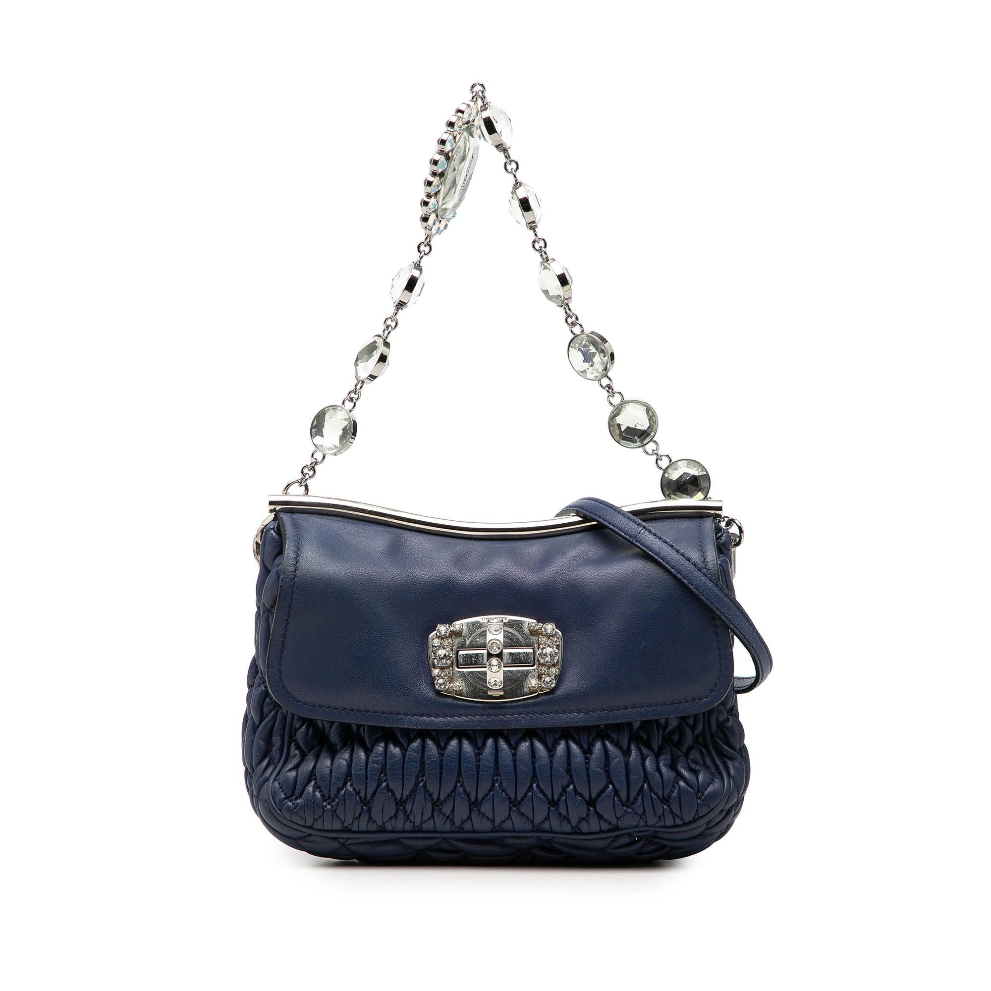Miu Miu Matelasse Nappa Crystal Frame Flap Satchel Size ONE SIZE - 1 Thumbnail