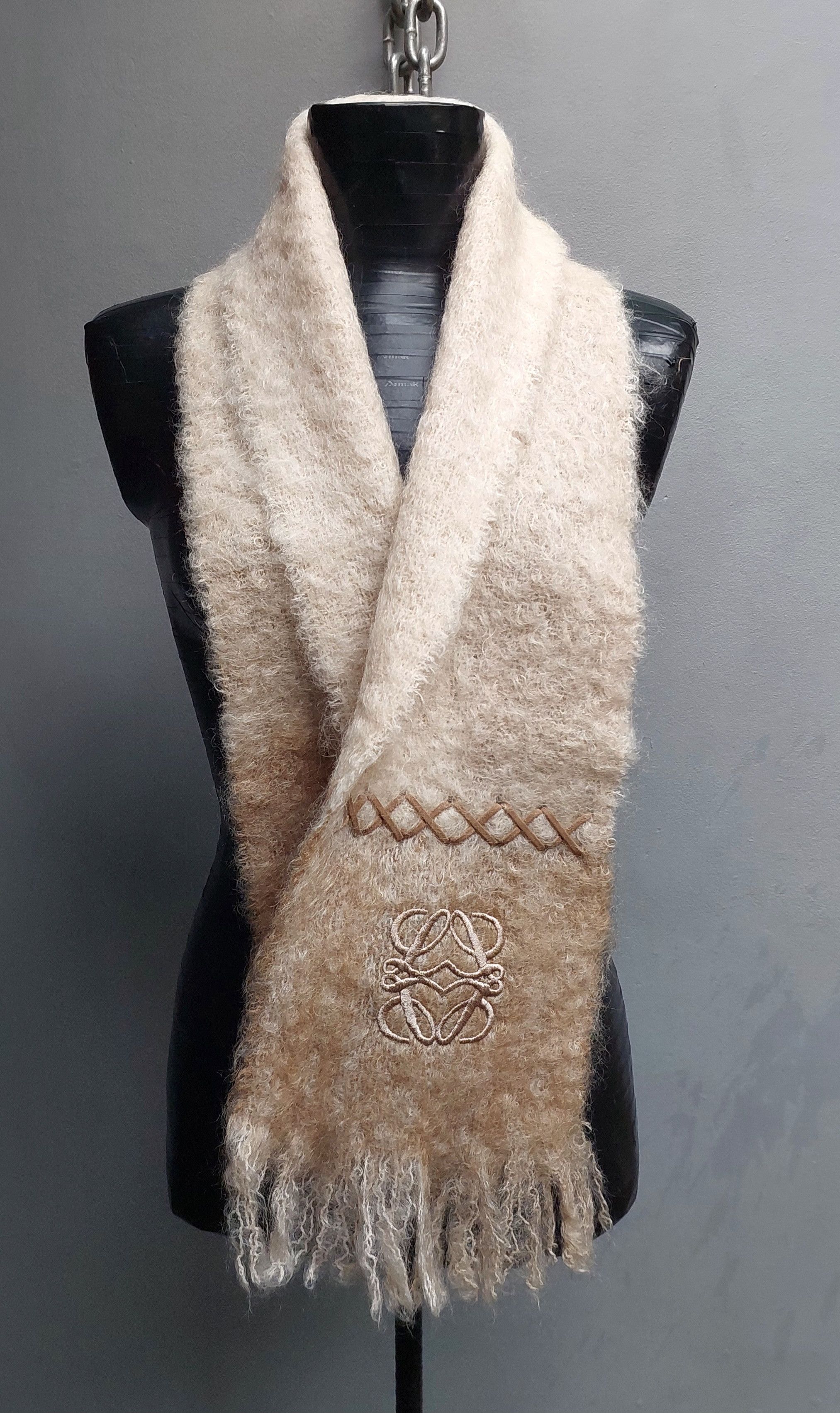 Loewe Loewe Anagram Mohair and Wool Scarf Size ONE SIZE - 4 Thumbnail