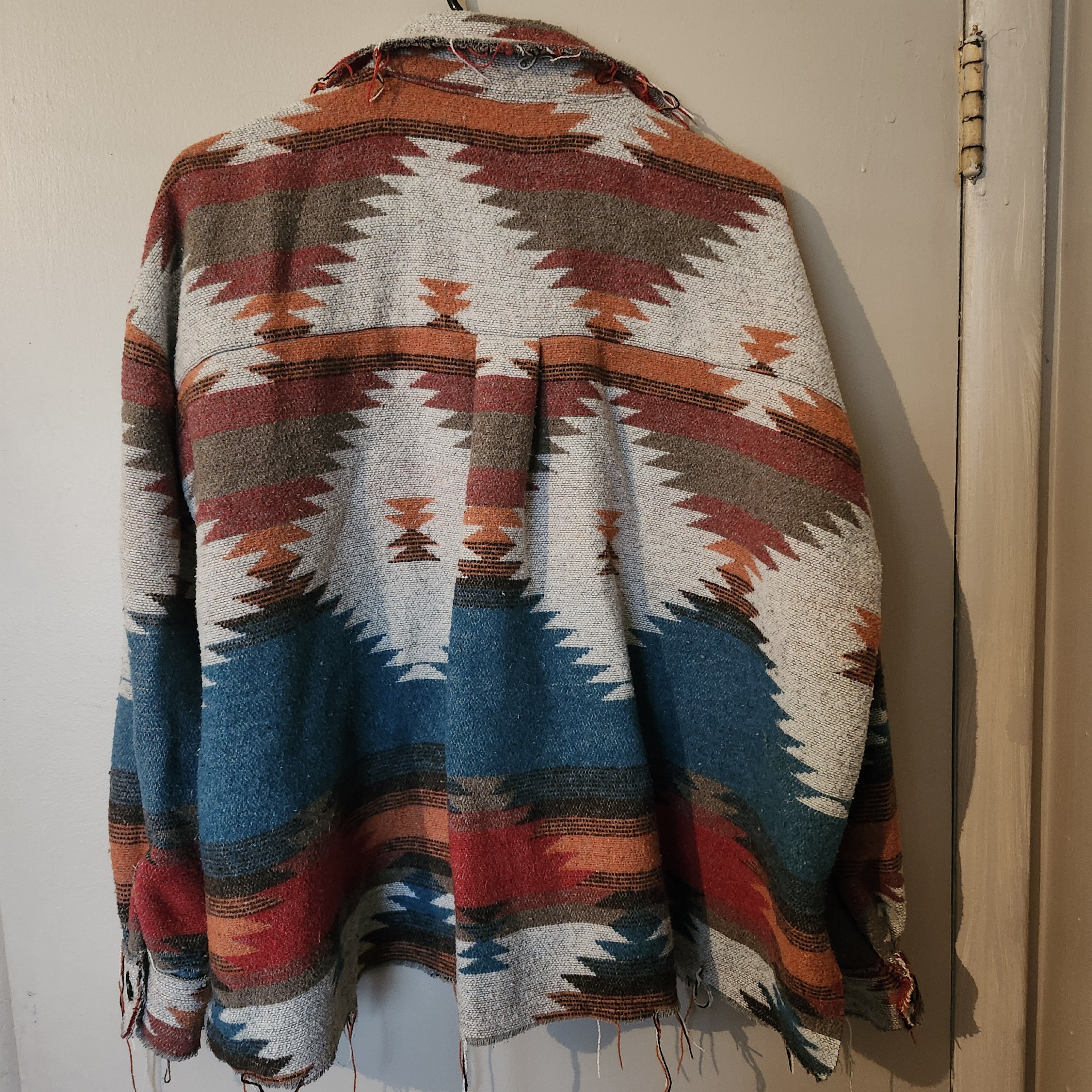 Other La Miel Women's Aztec Southwestern Jacket Button Frayed Sz M Size M / US 6-8 / IT 42-44 - 6 Thumbnail