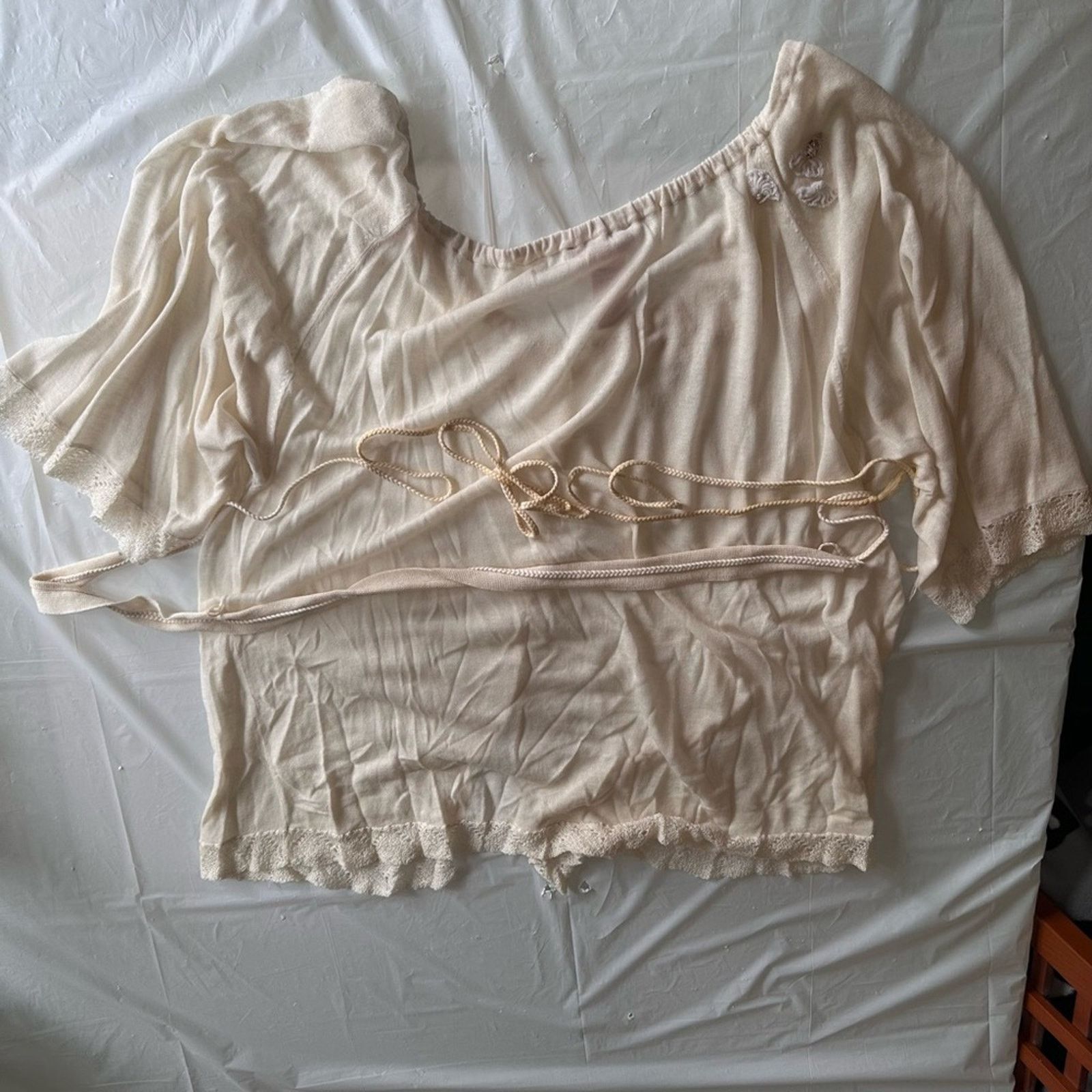 Rebecca Taylor Rebecca Taylor Cream Button Down Blouse L Size L / US 10 / IT 46 - 6 Thumbnail
