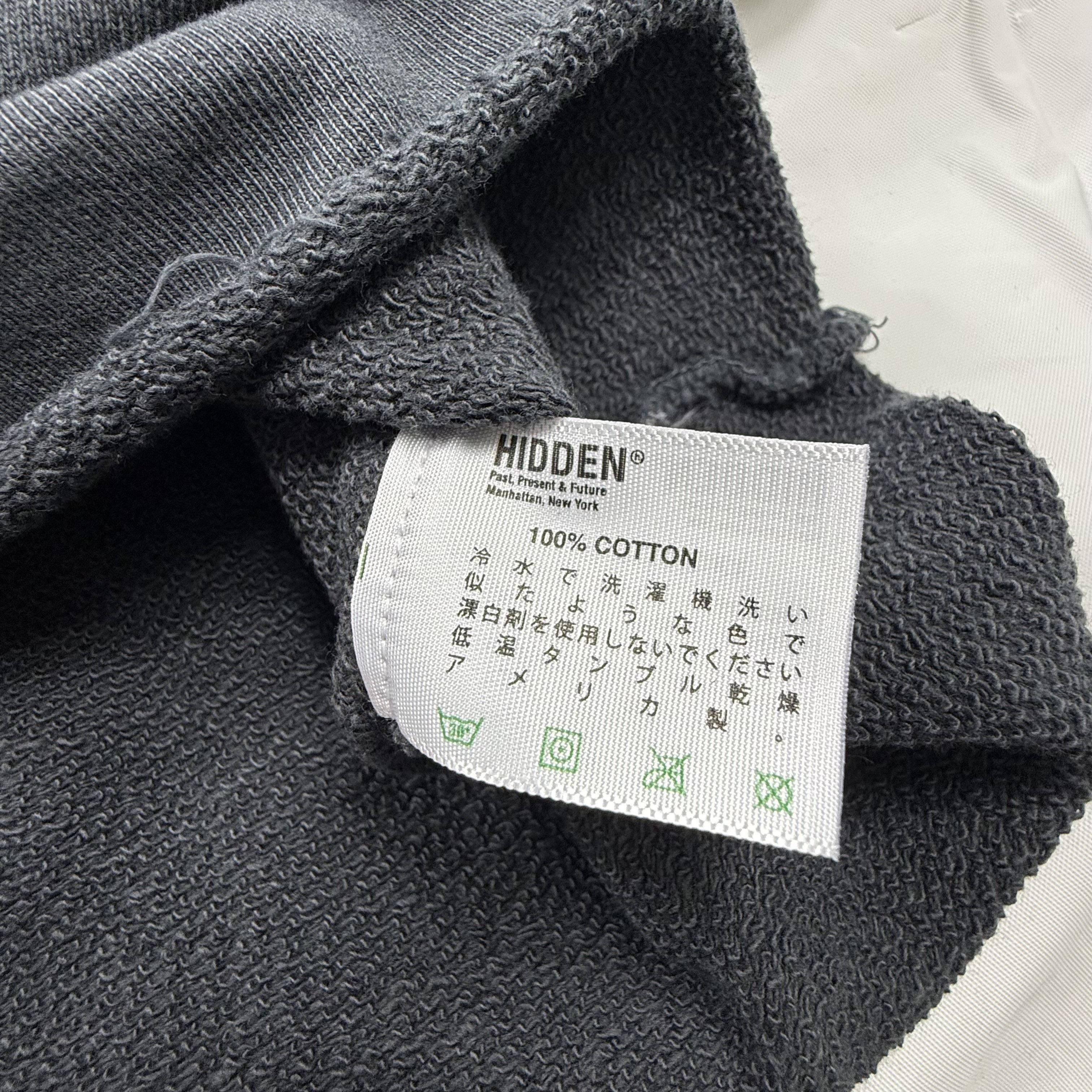 HIDDEN Hidden NY Dragon Shield Logo Faded Black Cropped Raw Hem Size US XXL / EU 58 / 5 - 5 Thumbnail