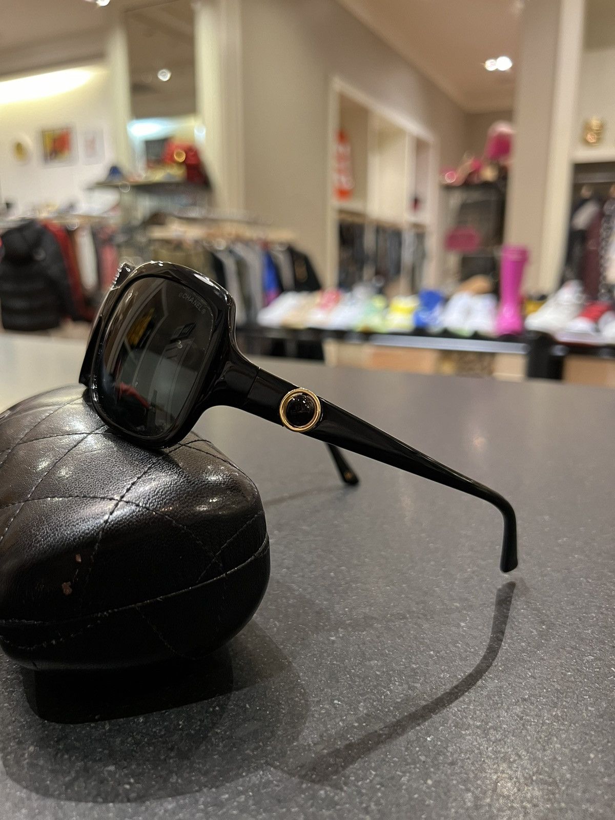 Chanel Chanel rotating gem oval sunglasses acetate black Size ONE SIZE - 2 Thumbnail