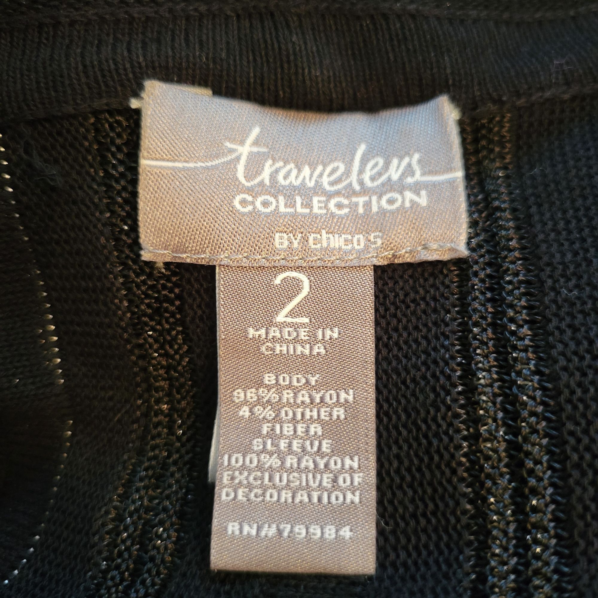Chicos Chicos Travelers 2 Black Stripe Open Front Long Duster Cardi Size L / US 10 / IT 46 - 4 Thumbnail