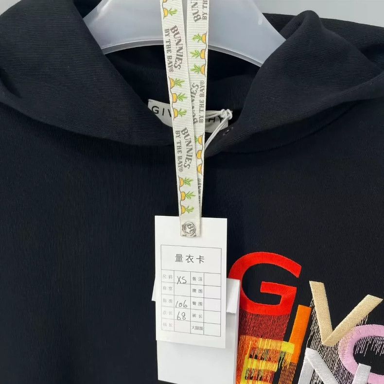 Givenchy Rainbow Embroidered Logo Hoodie, Size XS