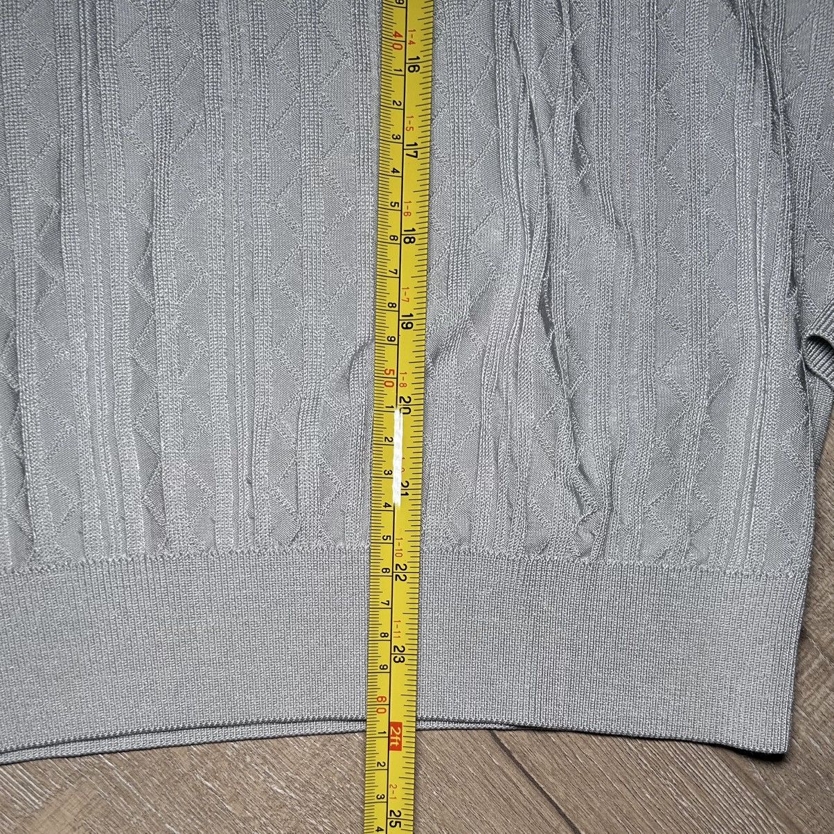 Lemaire Lemaire Viscose Jacquard Knit Long Sleeve Polo Gray S Size US S / EU 44-46 / 1 - 5 Thumbnail