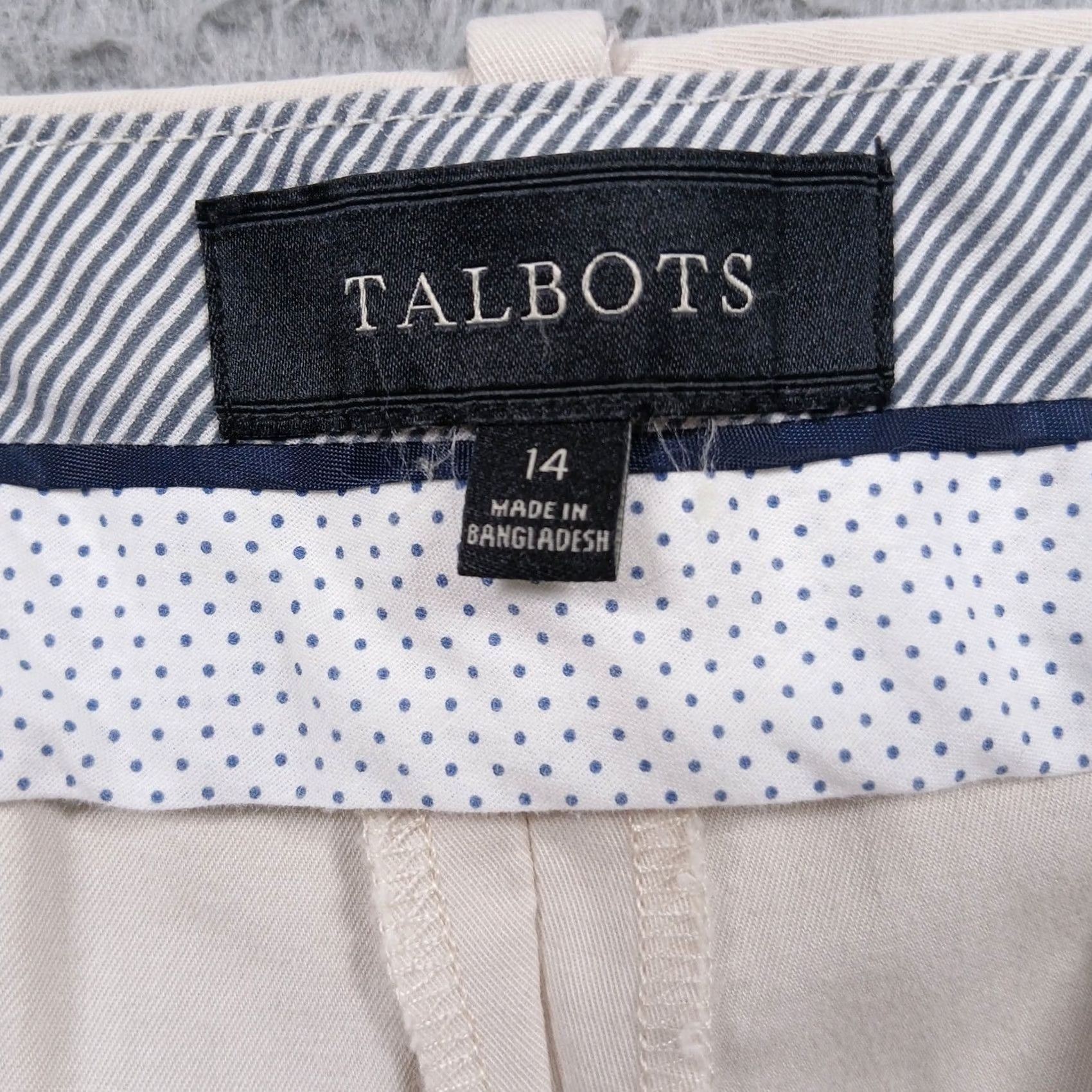 Talbots Talbots Chino Pants Women's 14 Beige Classic Straight Leg Slacks Curvy Fit Cotton Twill Stretch Pockets Workwear Office Mens Womens Size 36" / US 14 / IT 50 - 4 Thumbnail