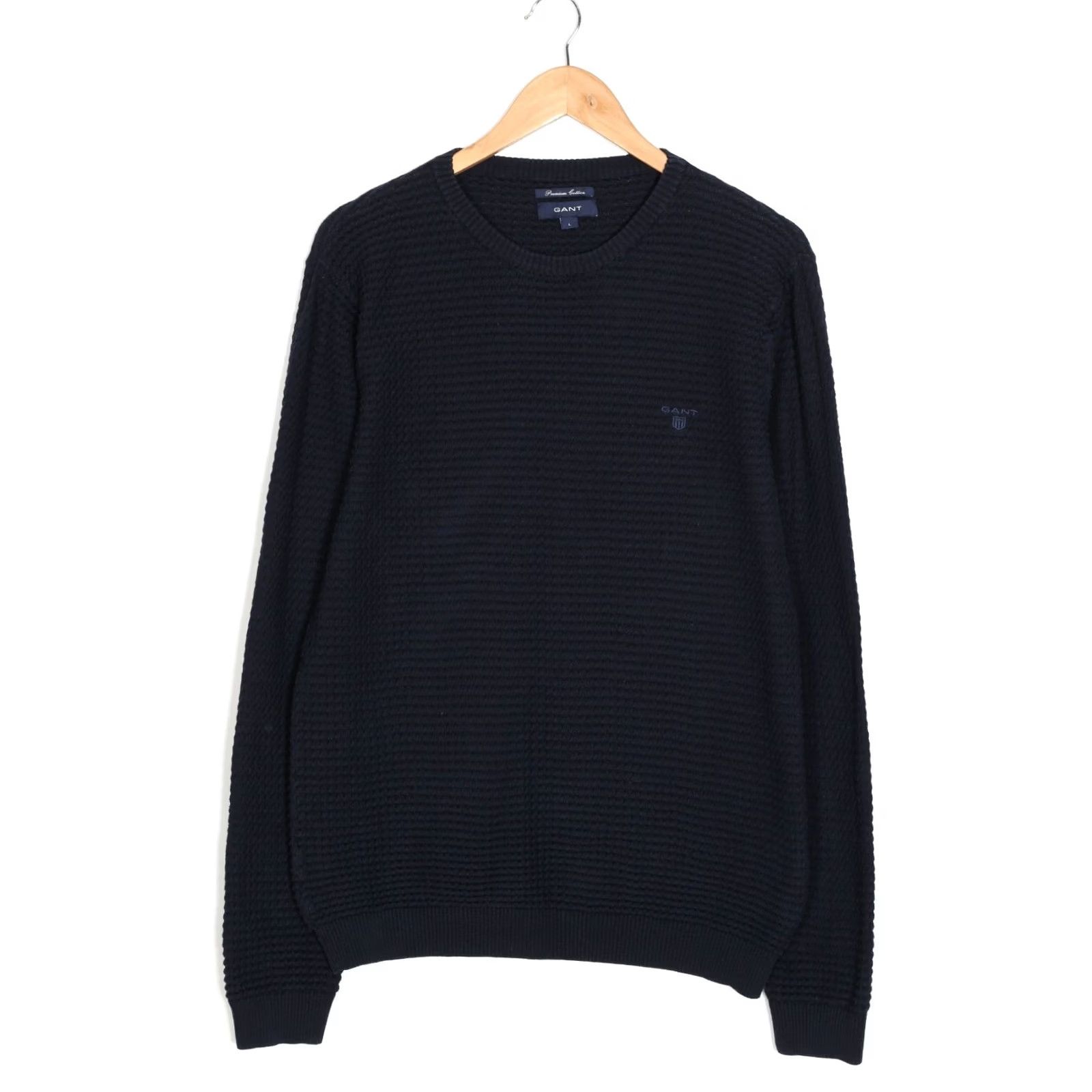 Gant GANT Crew Neck Cotton Jumper Sweater Men L Blue VR1658 Size US L / EU 52-54 / 3 - 2 Thumbnail