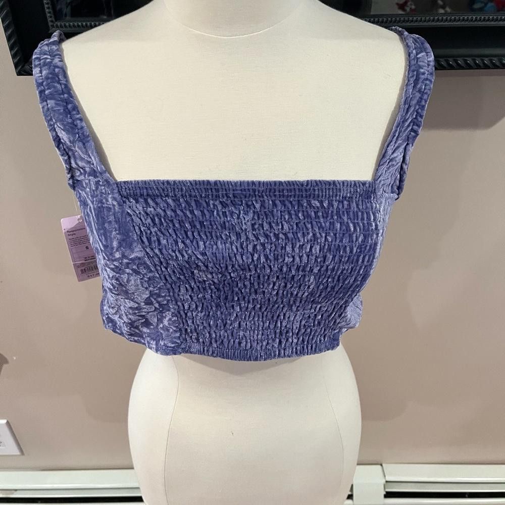 Designer Wild fable NWT velvet crop top Size S / US 4 / IT 40 - 1 Thumbnail