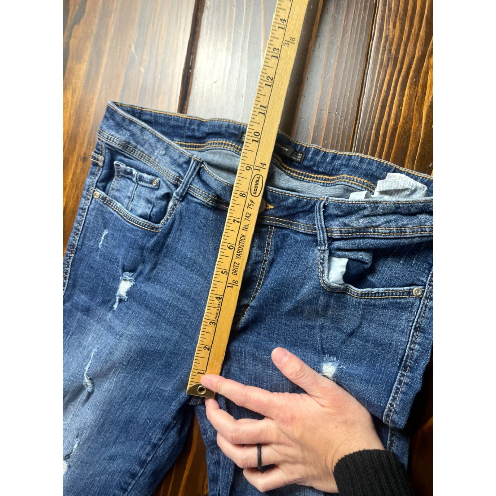 Zara Zara Jeans Women's Size 08 Blue Denim Distressed Frayed Hem Regular Size 30" / US 8 / IT 44 - 4 Thumbnail