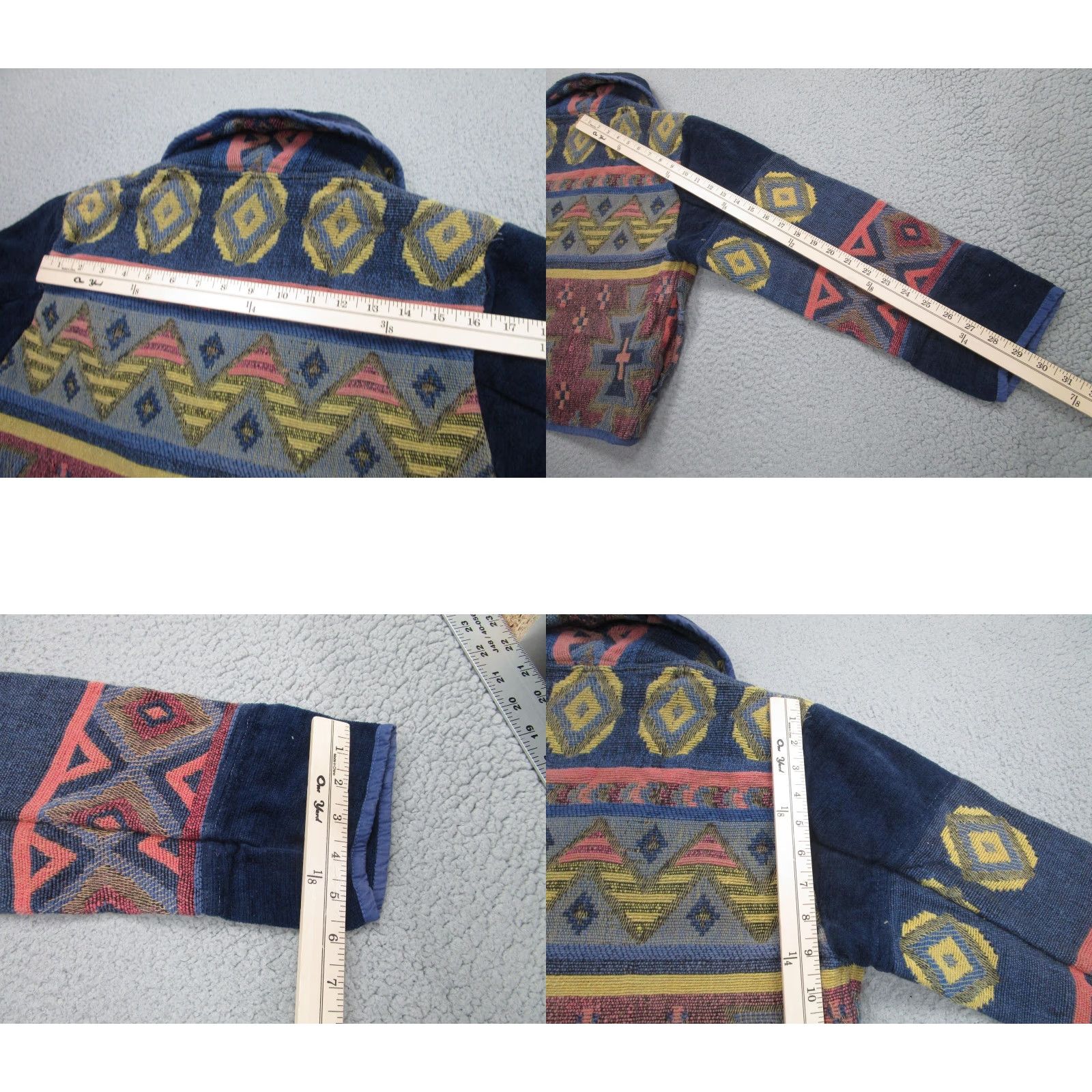 Vintage VINTAGE Anu By Natural Sweater Cardigan Womens M Blue Tribal Western Aztec Boho Jacket Size M / US 6-8 / IT 42-44 - 9 Thumbnail