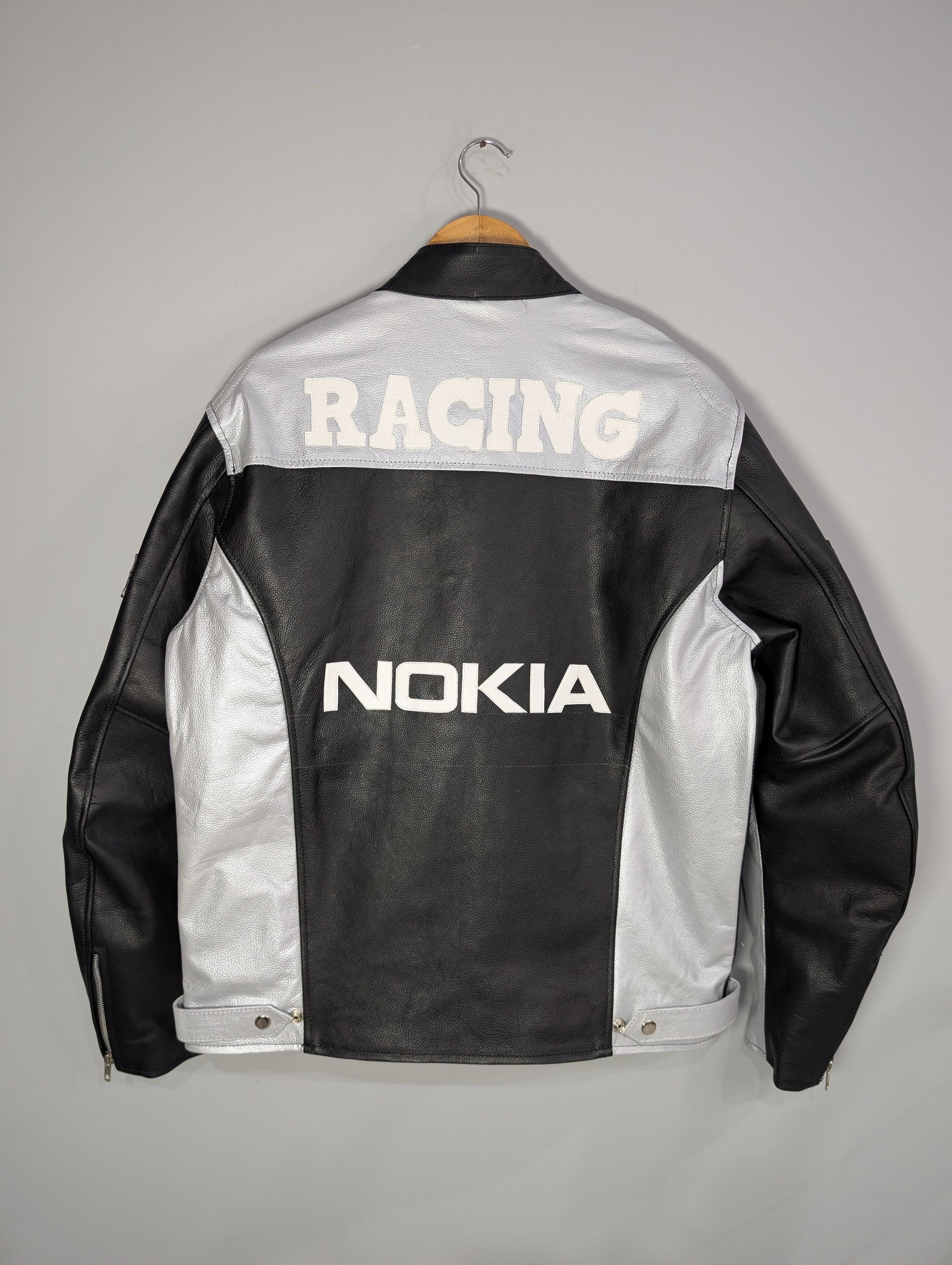 Vintage 🔥NOKIA🔥 Vintage 90s Racing Real Cowhide Leather Jacket Size S / US 4 / IT 40 - 2 Thumbnail