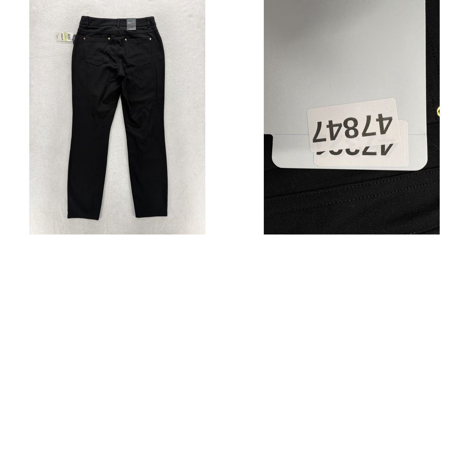 Vintage INC International Concepts Skinny Leg Dress Pants Womens 4 Black Ponte Curvy Fit Pants, Regular, 29in Inseam, Workwear, Business, Casual Women, 4 XS? Size 27" / US 4 / IT 40 - 9 Thumbnail