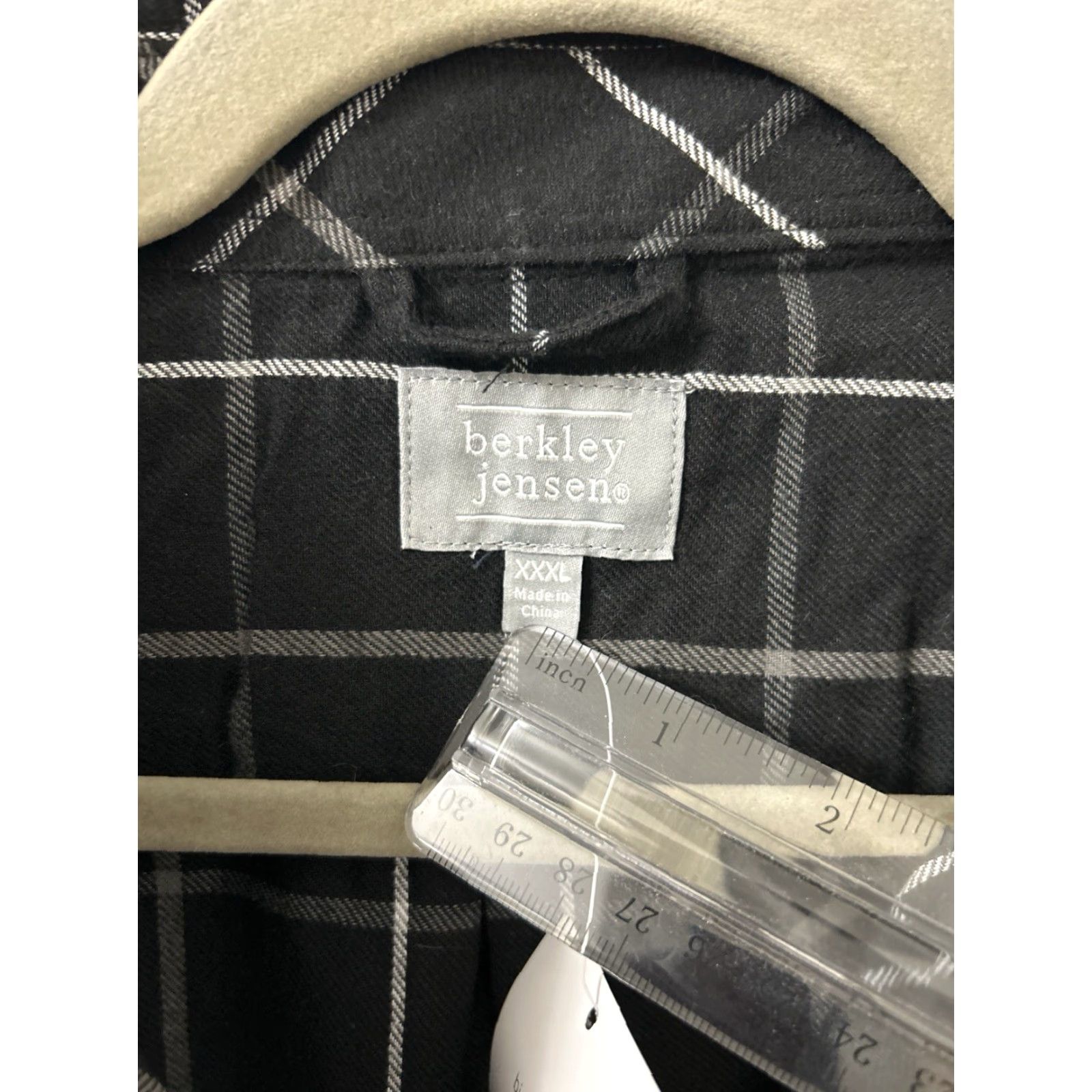 Vintage Berkley Jensen Flannel Shirt Mens 3XL Black Windowpane Plaid Button Down L/S NWT Size US XXL / EU 58 / 5 - 7 Thumbnail