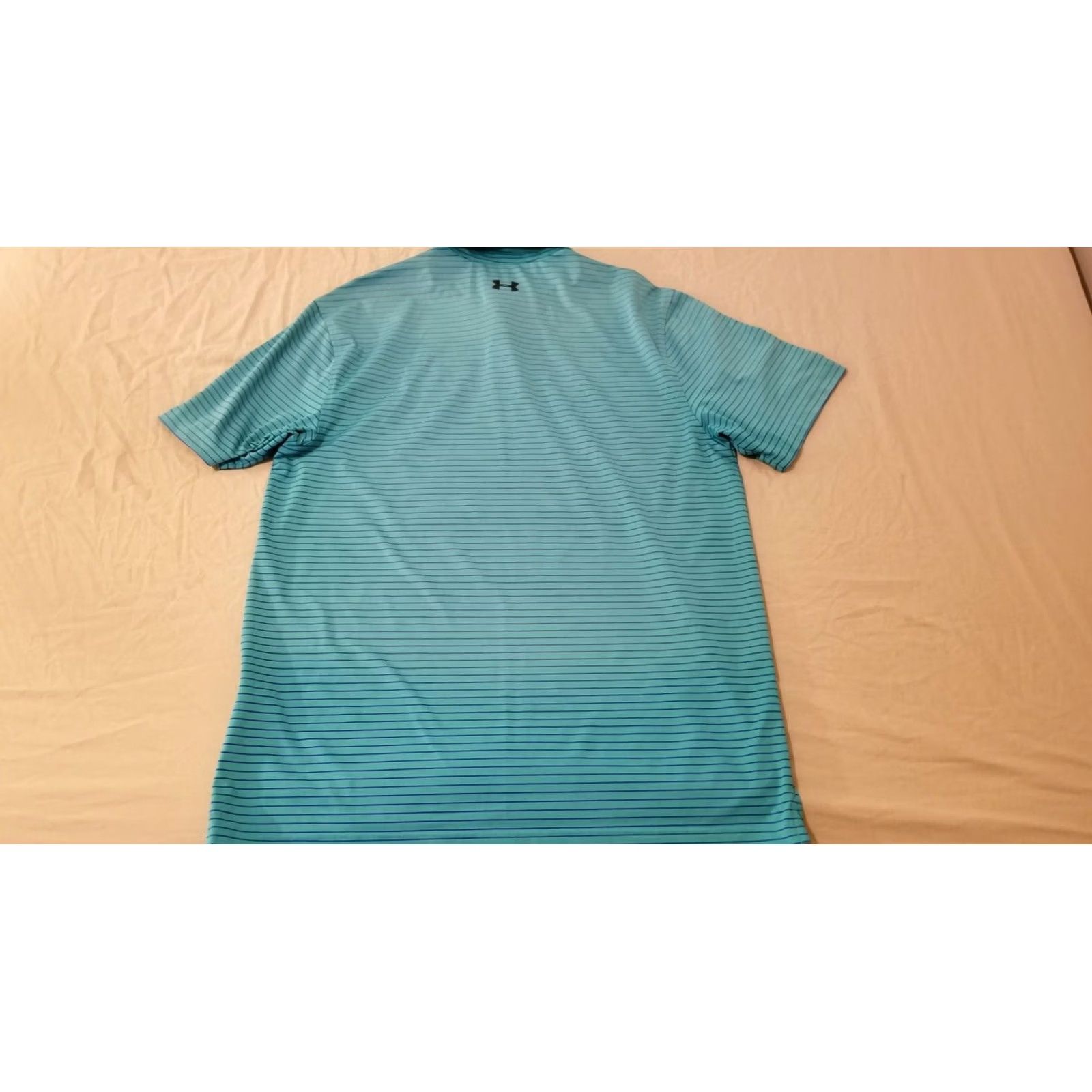 Under Armour Mens Under Armour Polo Shirt L Large Green Stripes Athletic Golf Size US L / EU 52-54 / 3 - 6 Thumbnail