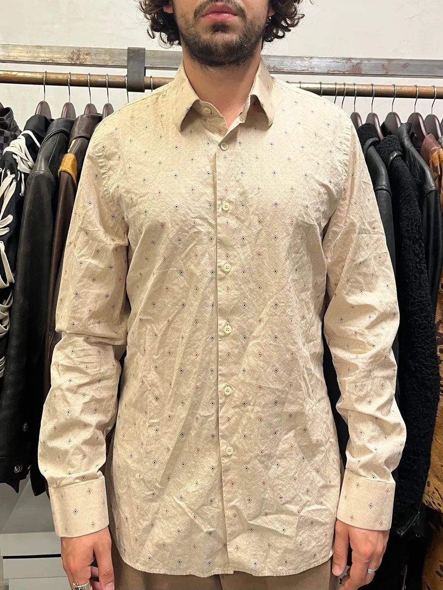 Prada × Vintage SS2017 Prada Contemporary Beige Logo Shirt Size US M / EU 48-50 / 2 - 2 Thumbnail