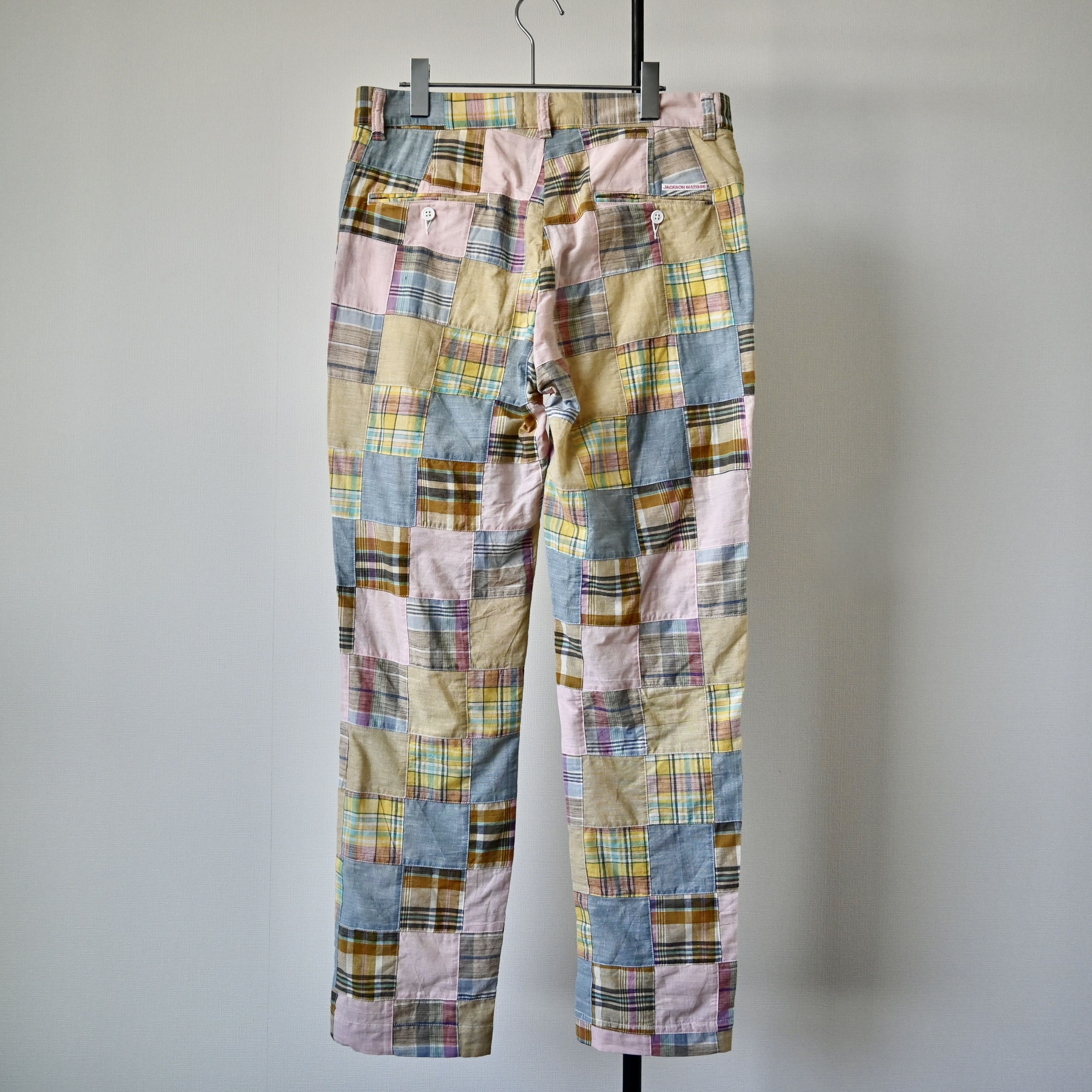 Japanese Brand UNUSED, Jackson Matisse India madras patchwork trousers Size US 33 - 2 Thumbnail