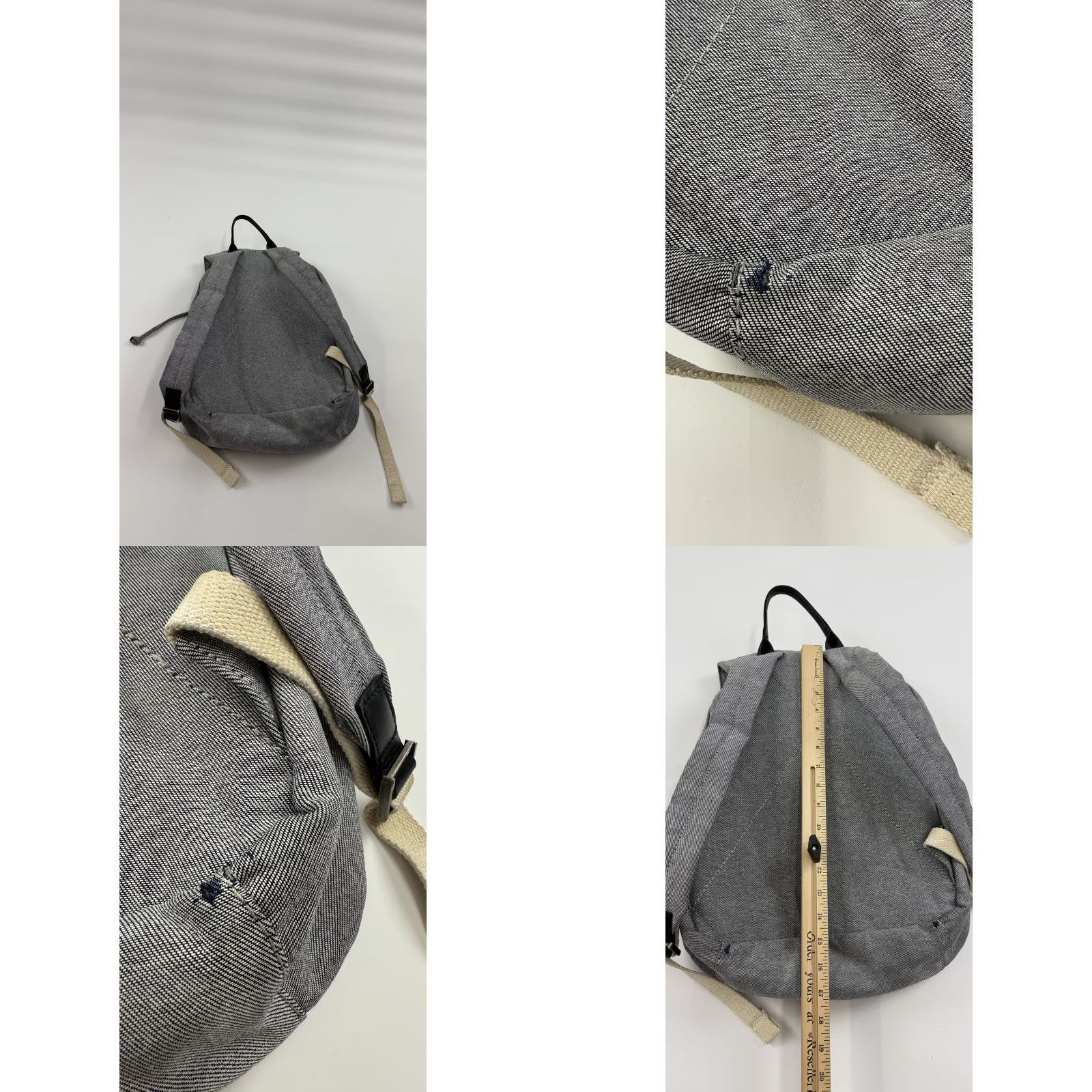 Everlane Everlane Backpack Mens Gray Cotton Drawstring Flap Pocket Casual Canvas Bag Size ONE SIZE - 8 Thumbnail