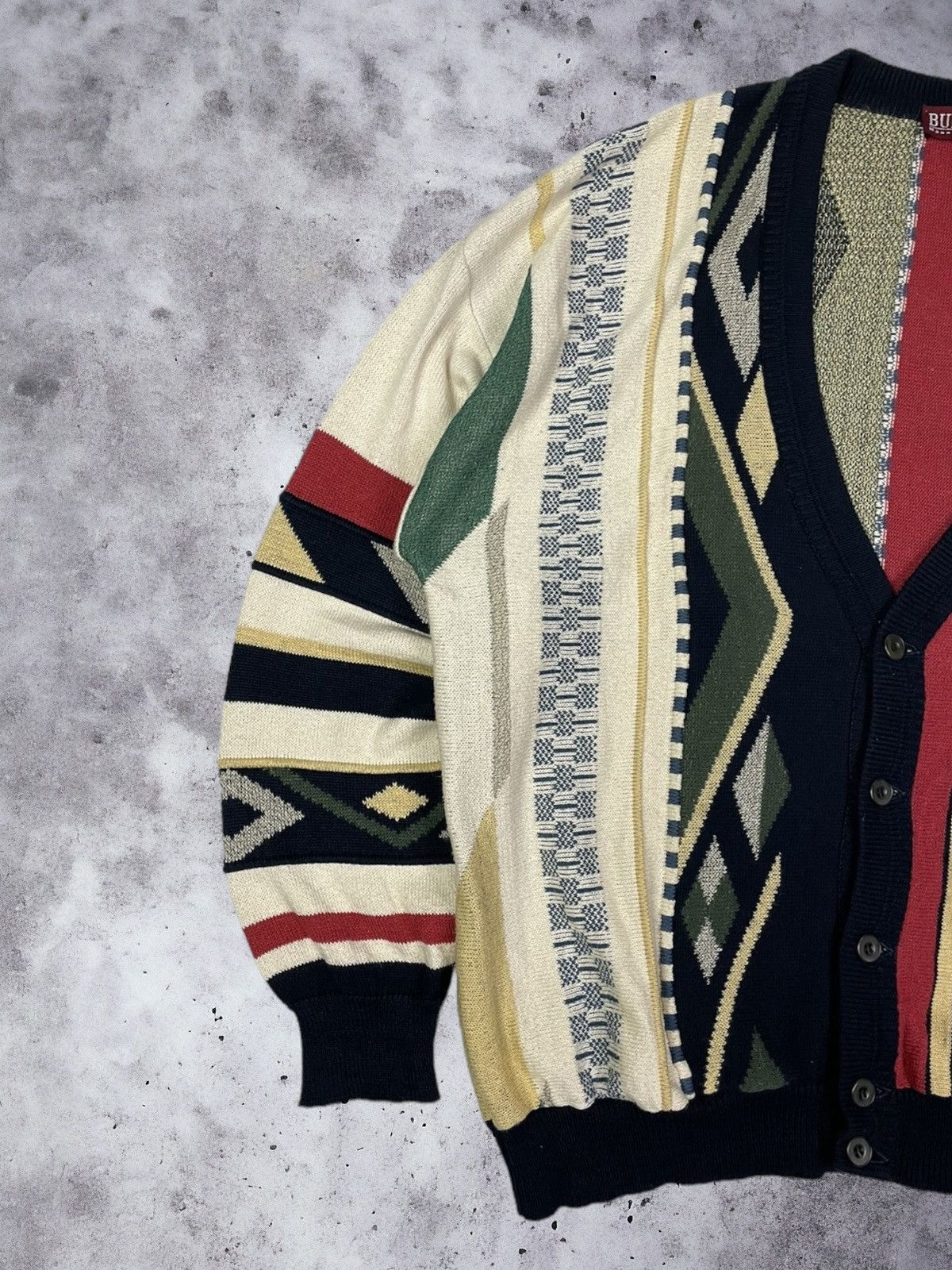 Coogi Coogi Style Vintage Cardigan Knit 3D Sweater Button Up Size US XL / EU 56 / 4 - 2 Thumbnail
