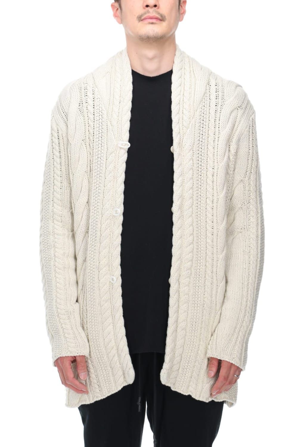 RIPVANWINKLE Alan Carde Off White Cotton-Wool Cardigan (japanese size 5) Size US XL / EU 56 / 4 - 3 Thumbnail
