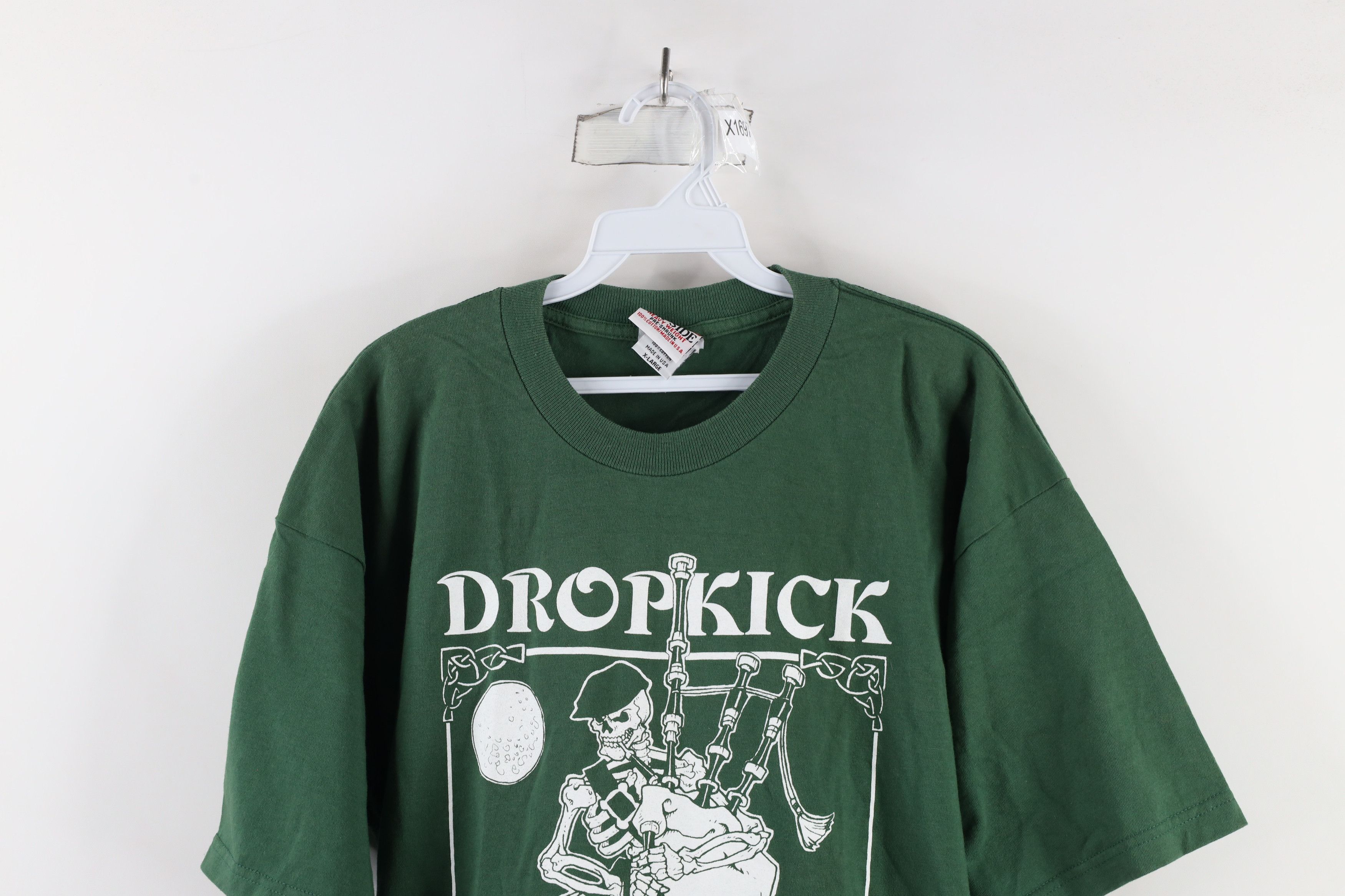 Vintage 90s Out Dropkick Murphys Band T-Shirt Green USA
