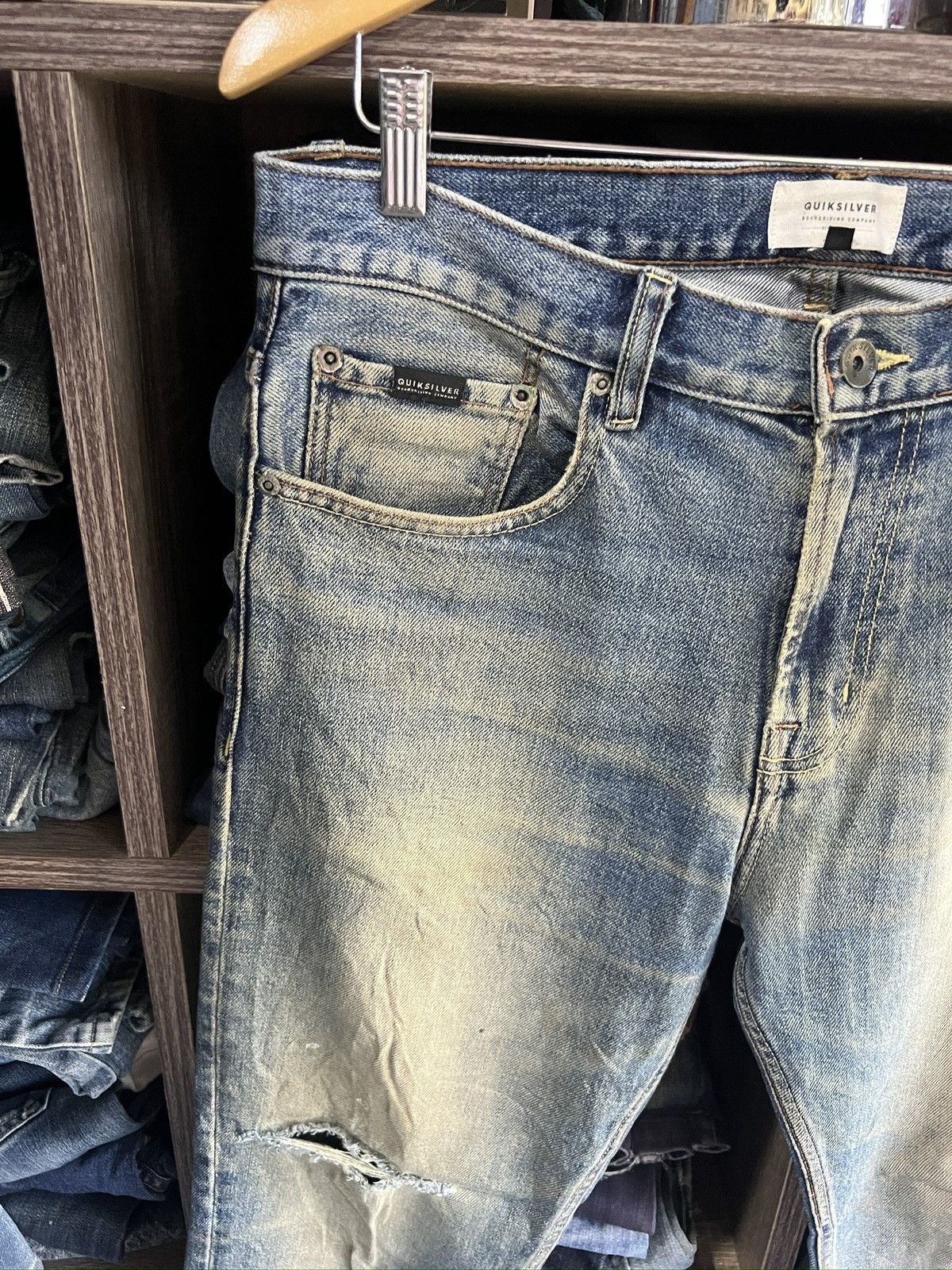 Quiksilver 🔥Rare Quiksilver Distressed Denim Size US 35 - 6 Thumbnail