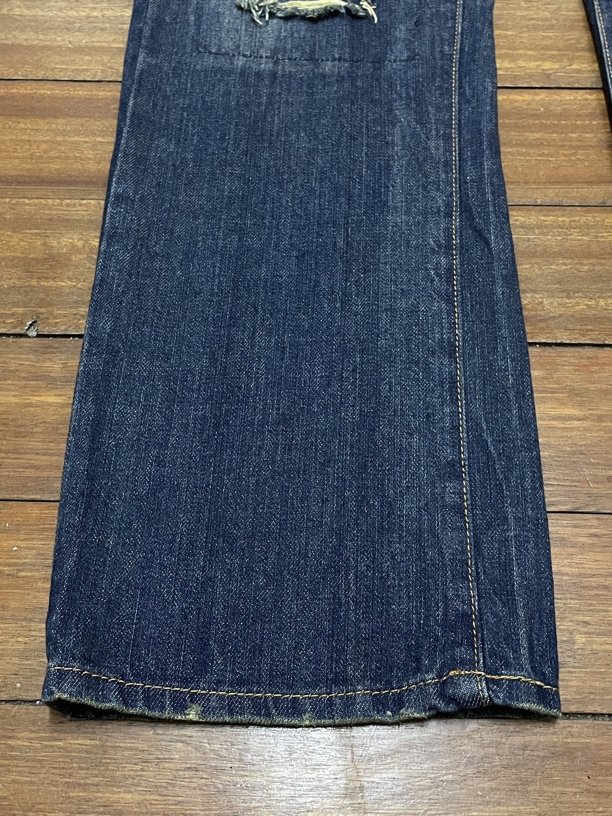 If Six Was Nine Rare Design Vintage Brand Valman Distressed Jeans 2000s Size US 33 - 5 Thumbnail