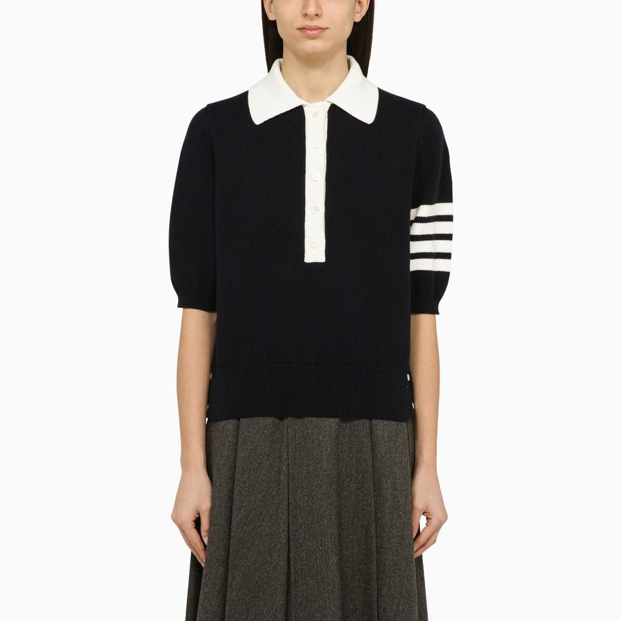 image of Thom Browne O1D2Blof0124 Polo In Blue, Women's (Size Small)
