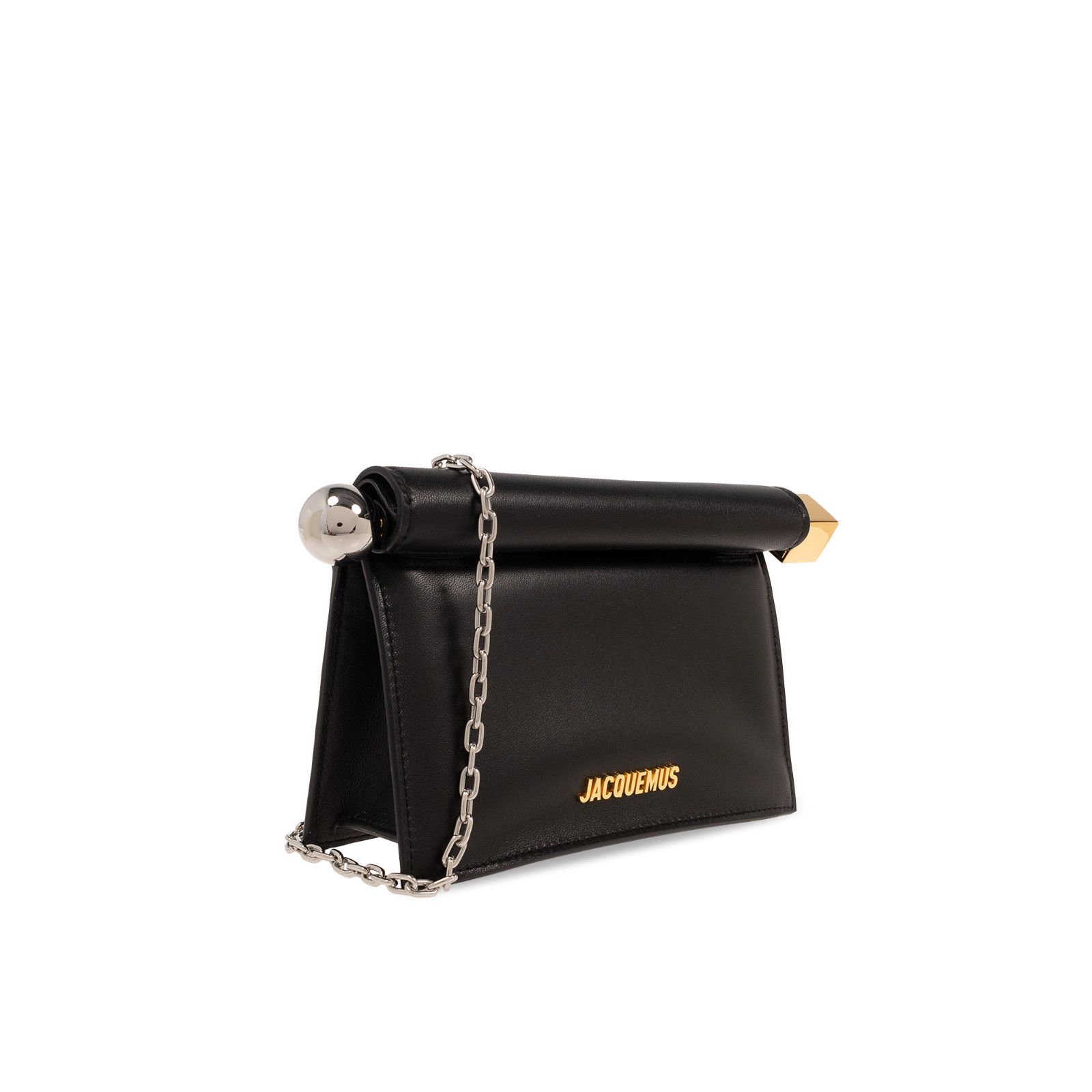 Jacquemus JACQUEMUS La Petite Pochette Rond Black Leather Shoulder Bag Size ONE SIZE - 3 Thumbnail