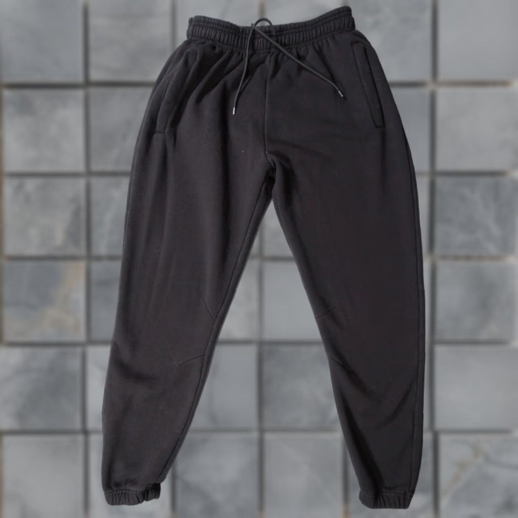 Vintage Hours Sweatpants Men Adult Large Black Fleece Tapered Casual Comfort Lounge Pants with Pockets Size US 33 - 1 Thumbnail