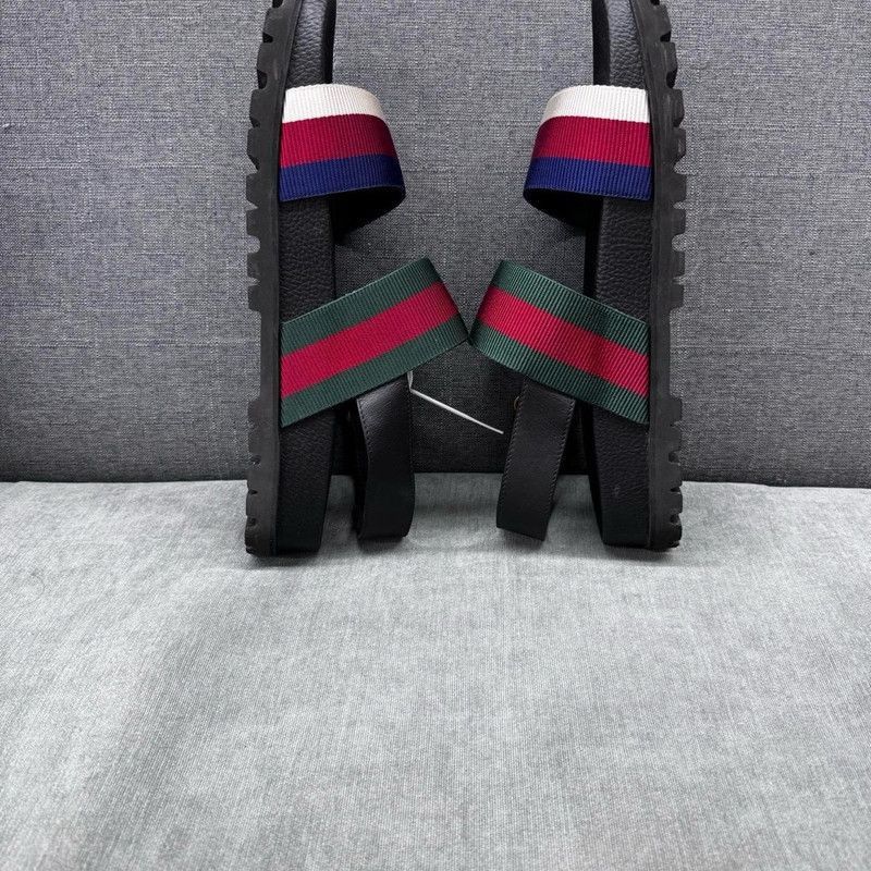 Gucci Gucci Strappy Sandals in Green, Red and Black Size US 12 / EU 45 - 5 Thumbnail
