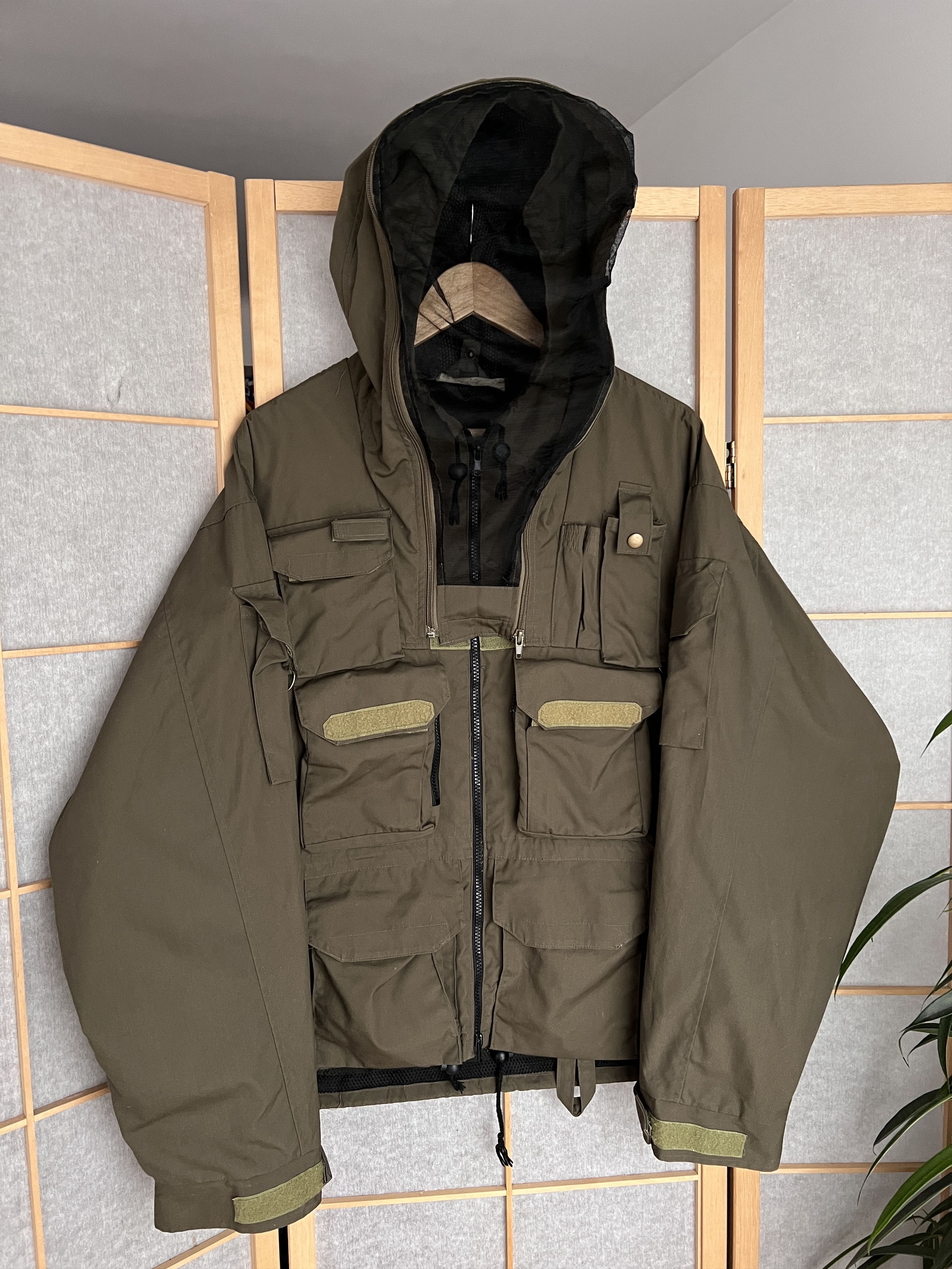 Schott Crazy VTG 90s multipocket army fishing mesh mask crop jacket Size US L / EU 52-54 / 3 - 6 Thumbnail