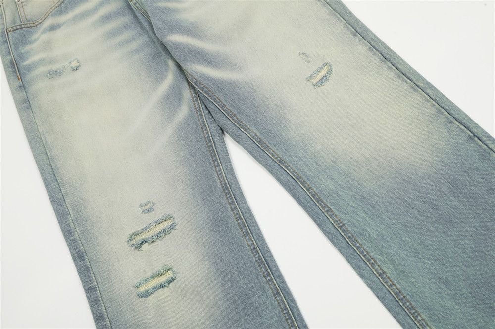 Japanese Brand × Jean Washed Vintage Men's Loose Casual Ripped Jeans Size US 32 / EU 48 - 6 Thumbnail