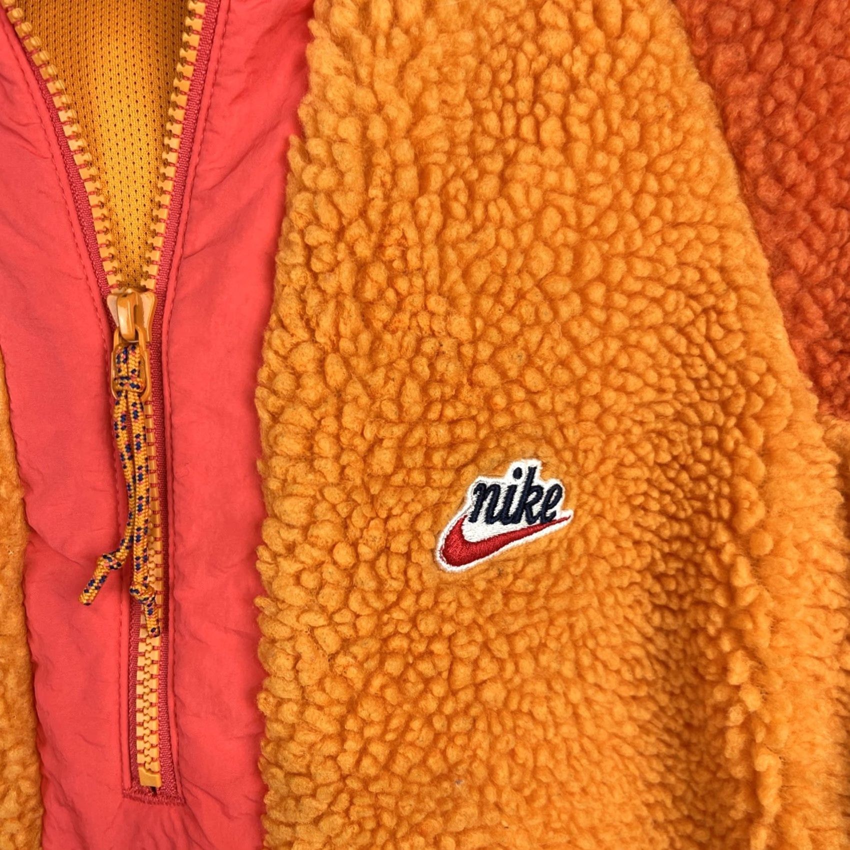 Nike Nike Jacket Mens Small Orange 1/2 Zip Hooded Fleece Sherpa Deep Pile Sportswear Jacket Size US S / EU 44-46 / 1 - 4 Thumbnail